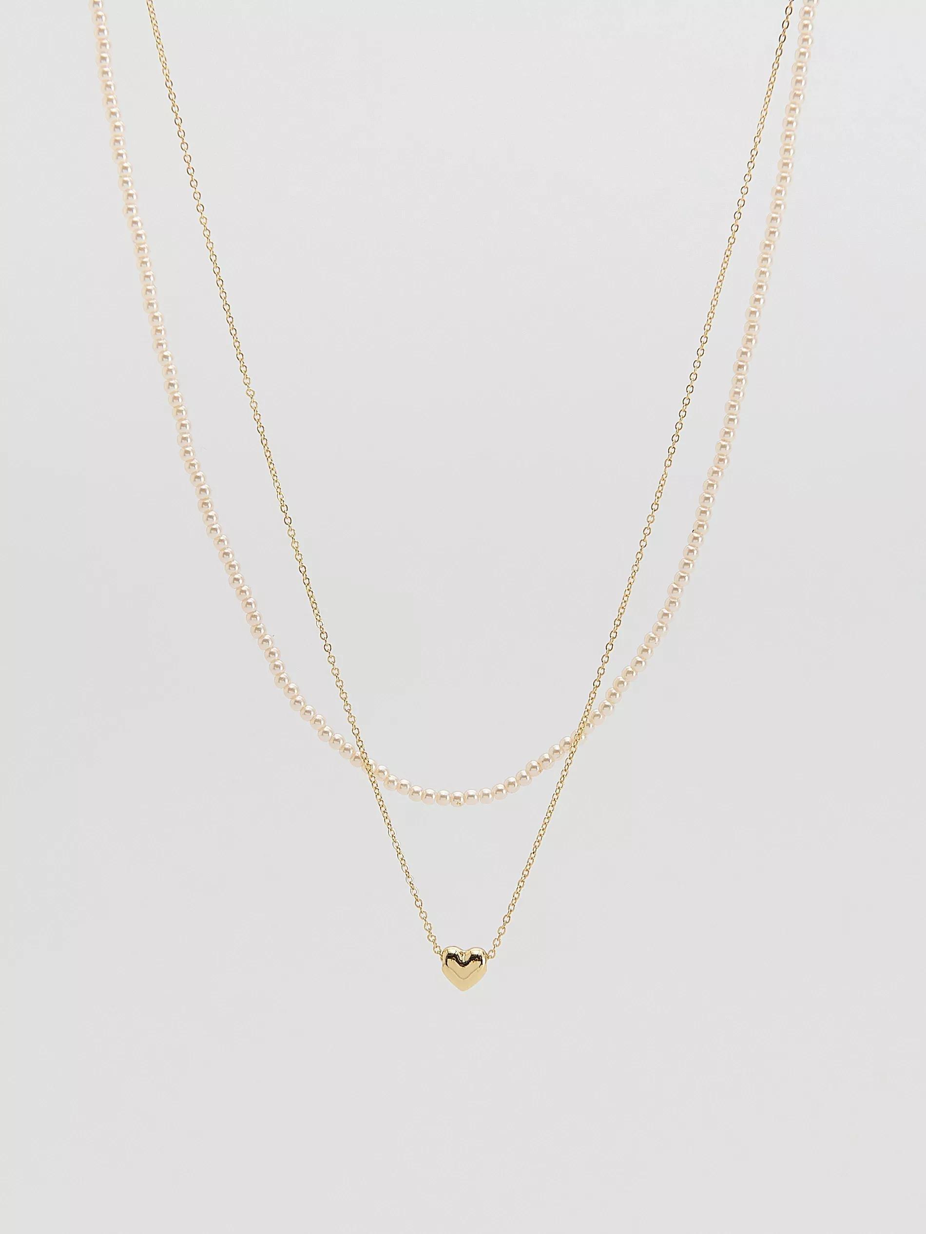 White Necklace Set, White, medium