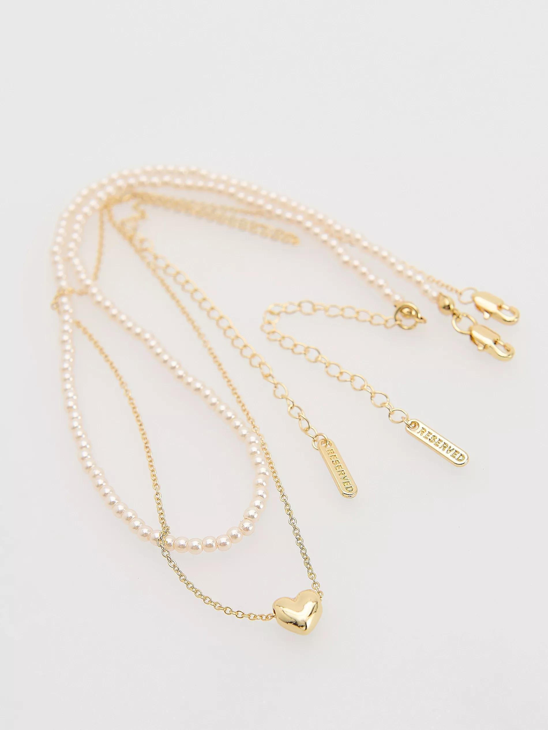 White Necklace Set, White, large image number 1