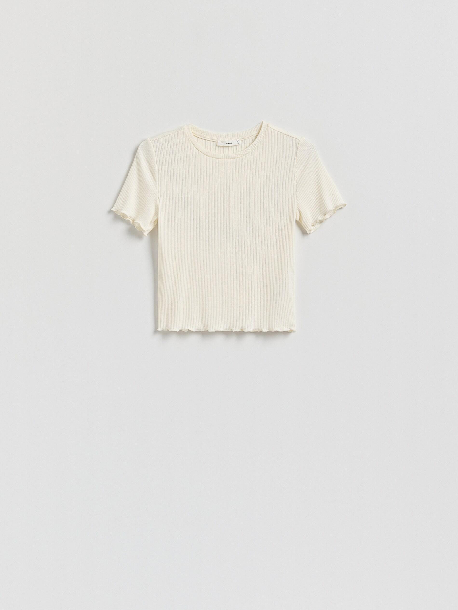 CREAM Rib knit T-shirt, Ivory, large image number 5