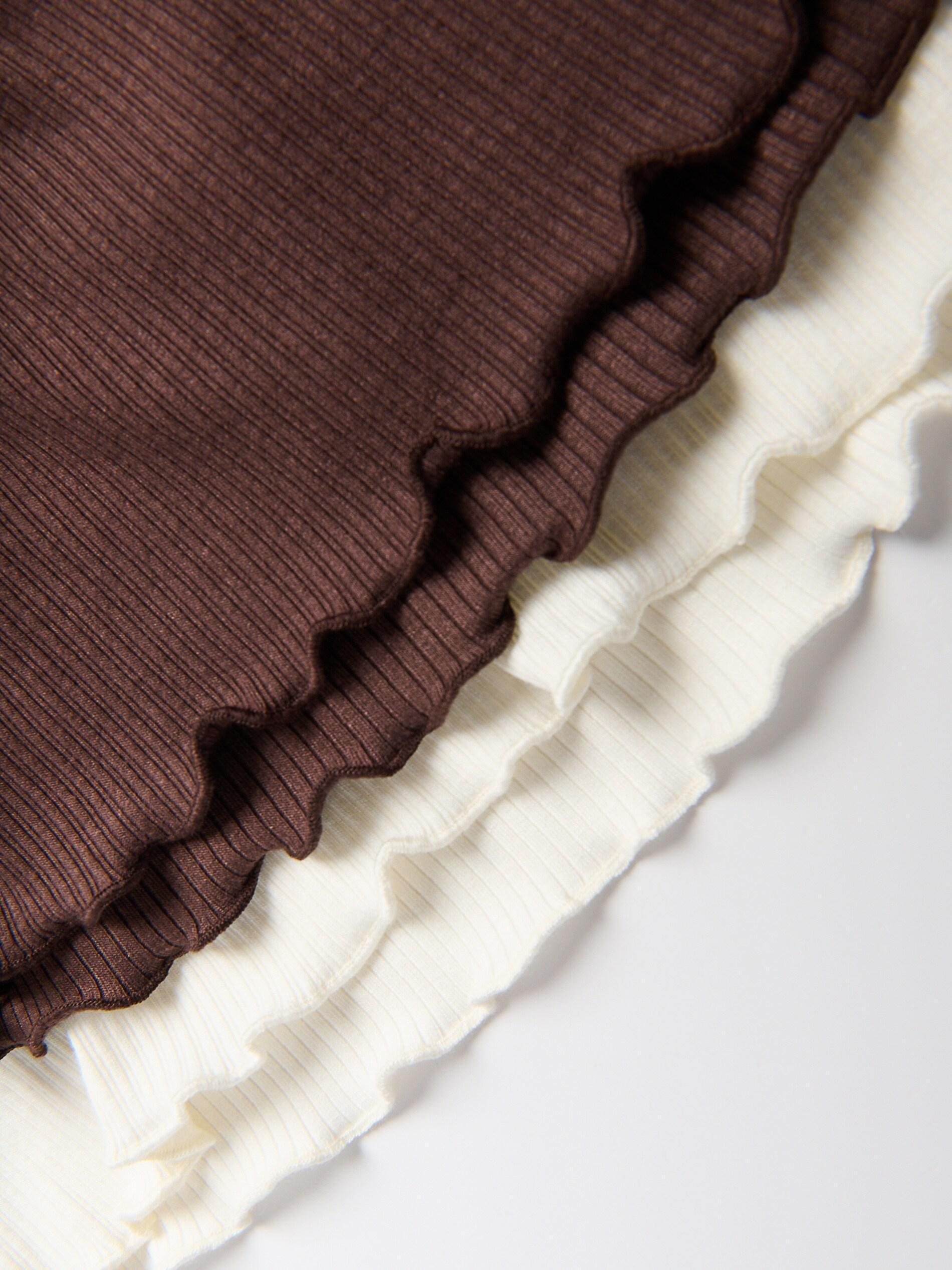 DARK BROWN Rib knit T-shirt, Brown, large image number 5