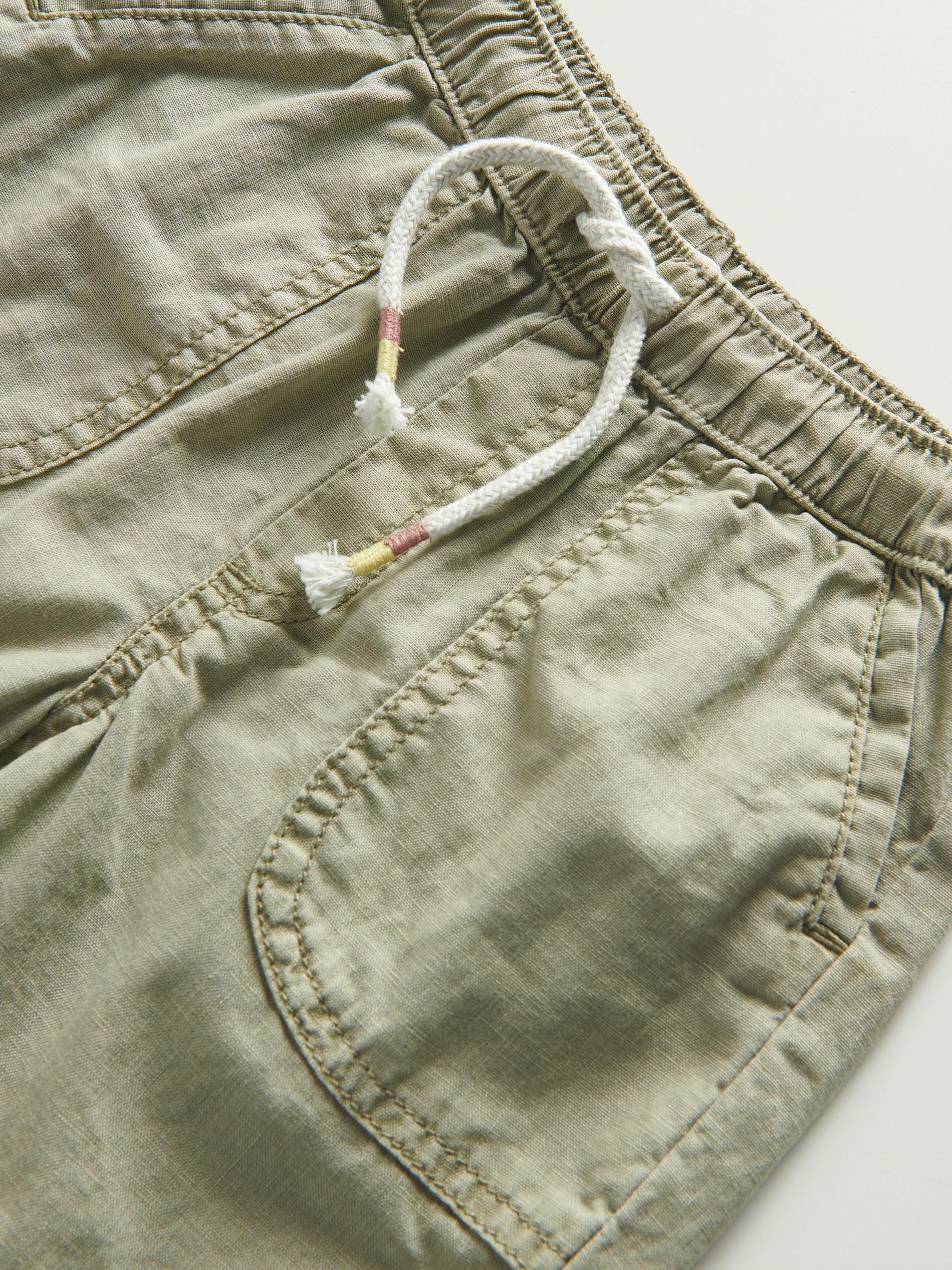 Green Linen Shorts, Kids Boys, , large image number 4