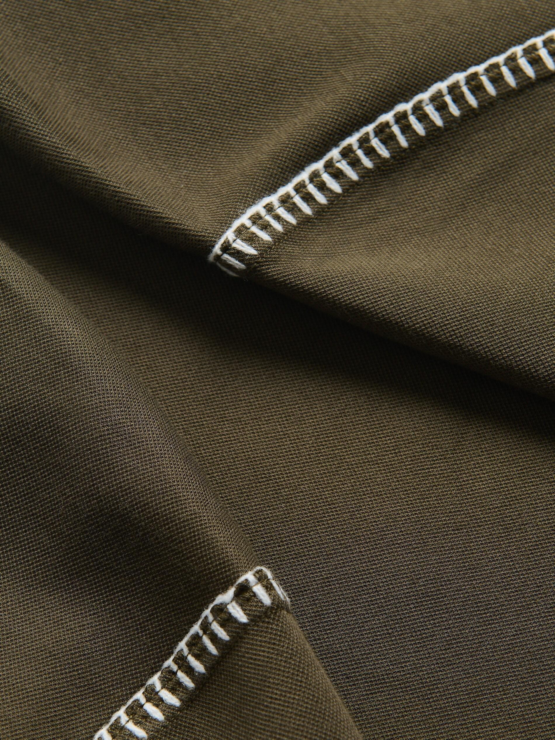 Green Boxy T-Shirt With Cotton Blend, Khaki, large image number 1