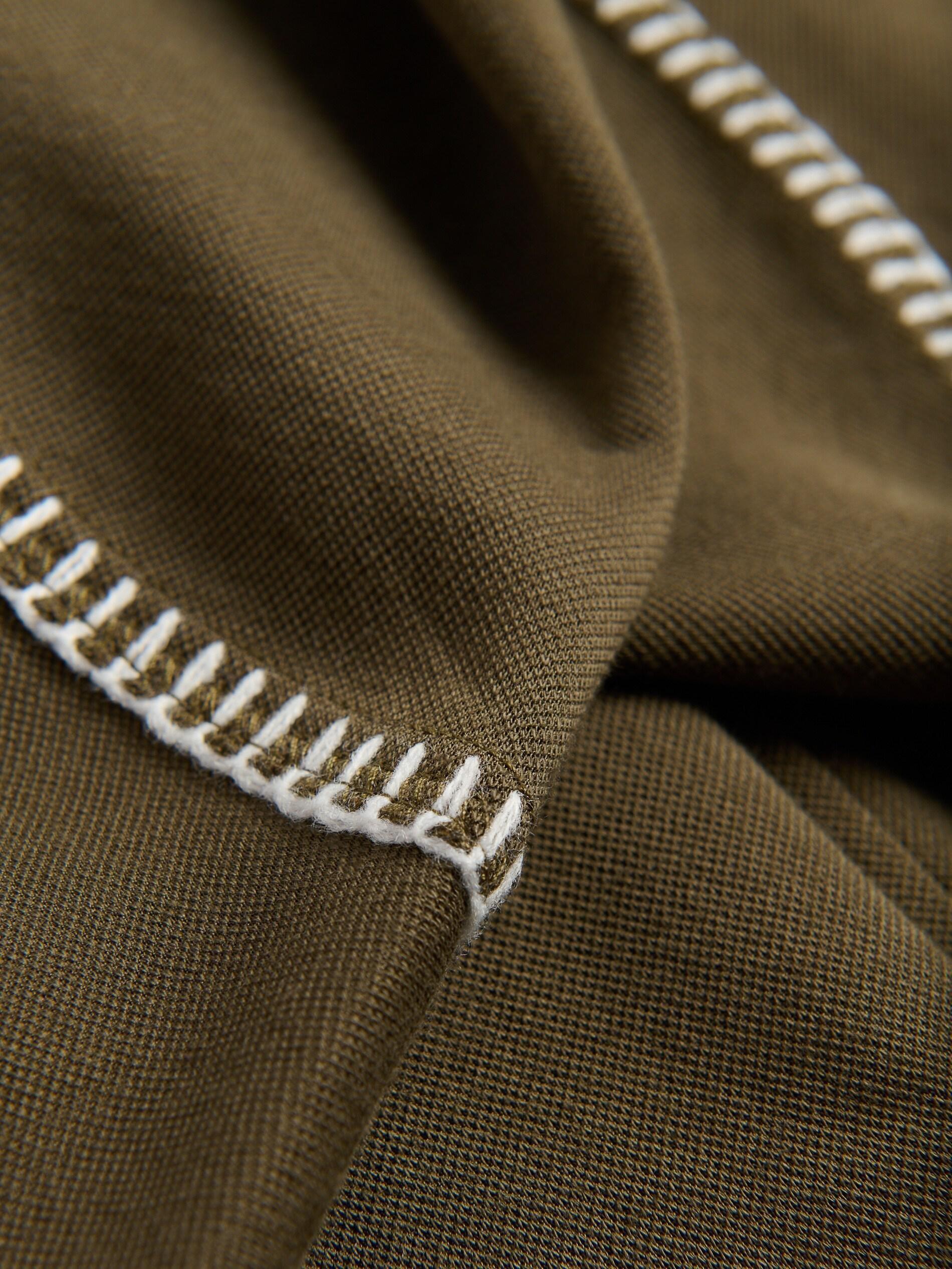 Green Boxy T-Shirt With Cotton Blend, Khaki, large image number 4