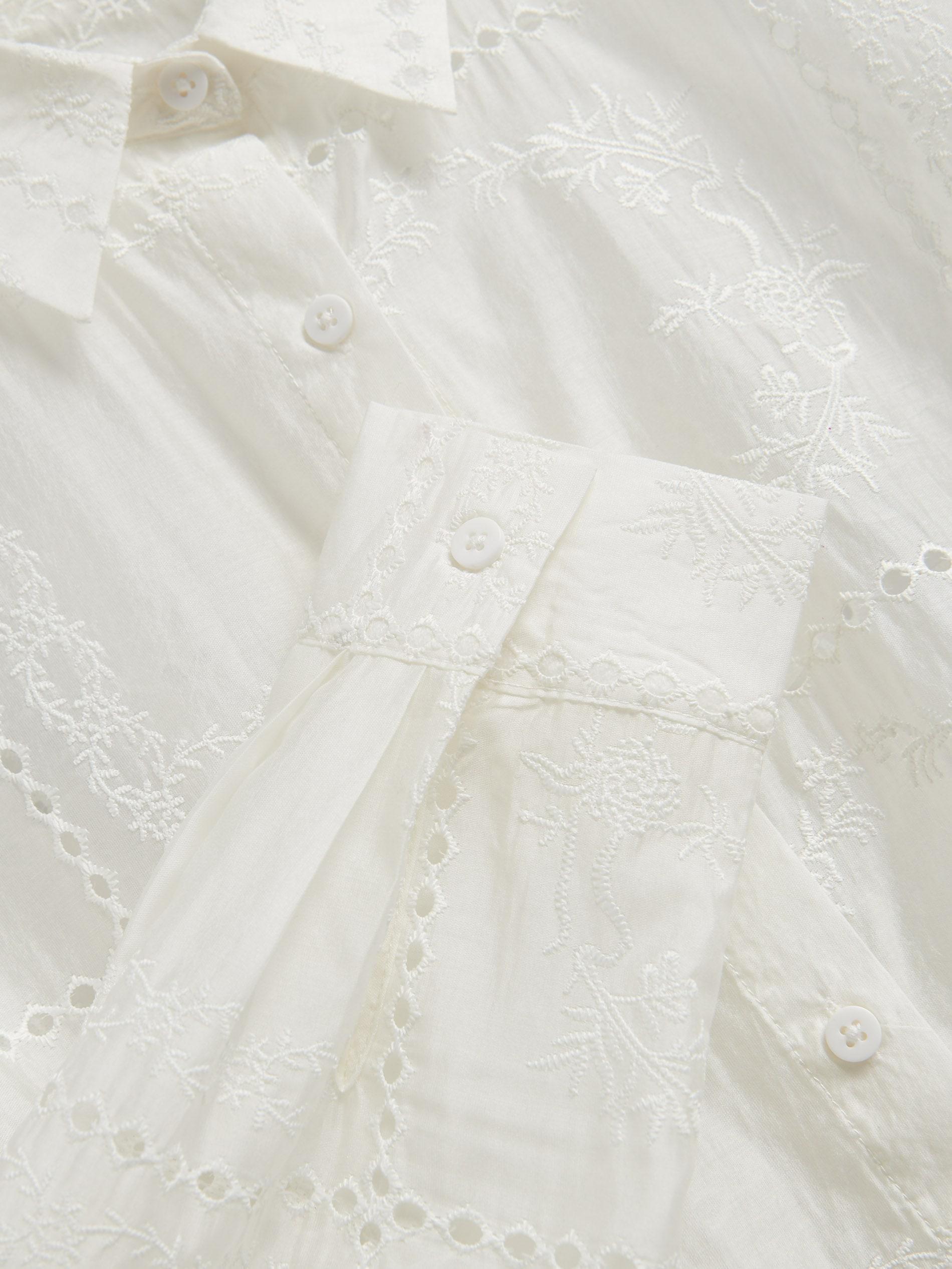 White Lyocell Blend Shirt, , large image number 1