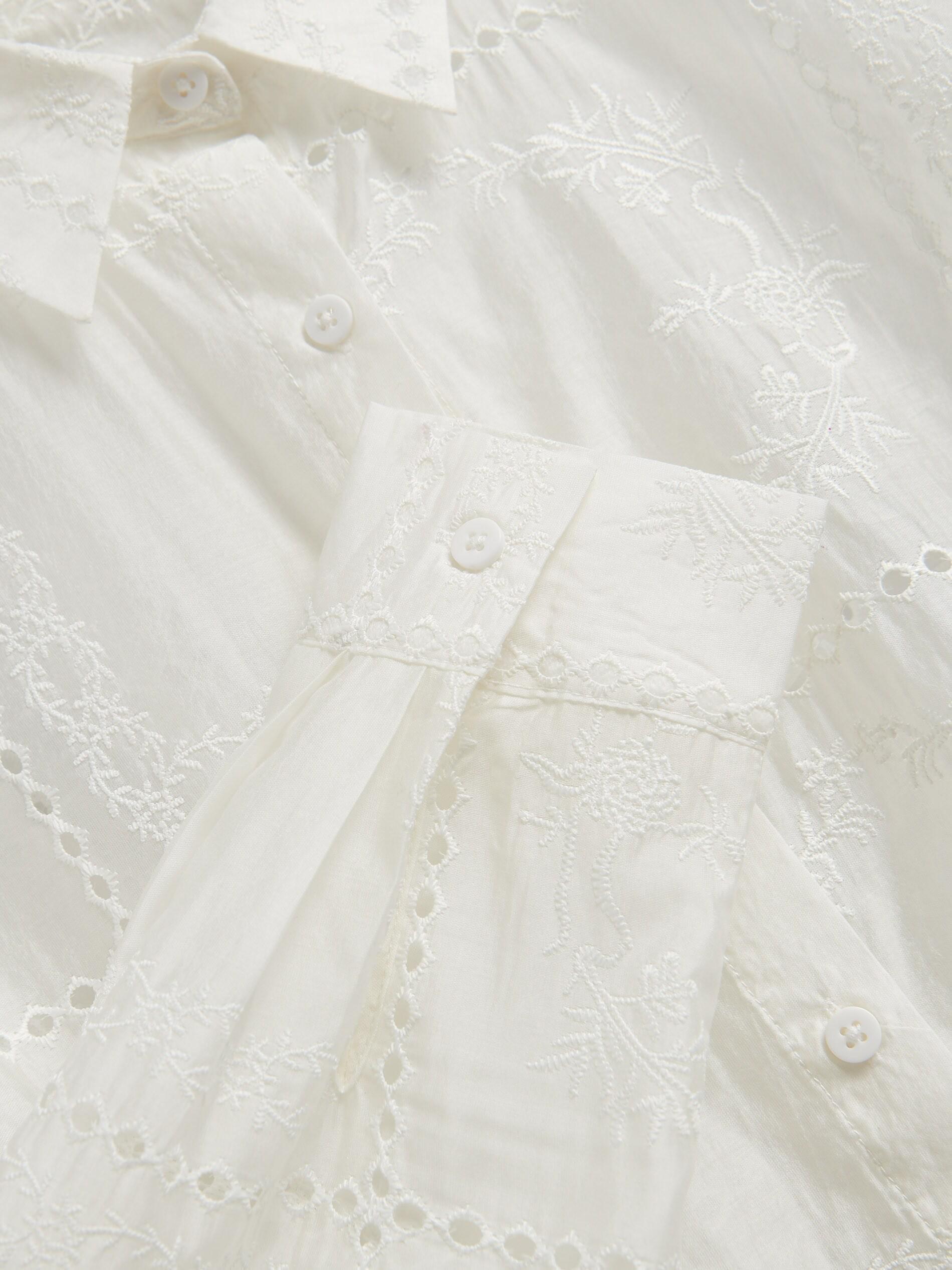 White Lyocell Blend Shirt, White, large image number 1