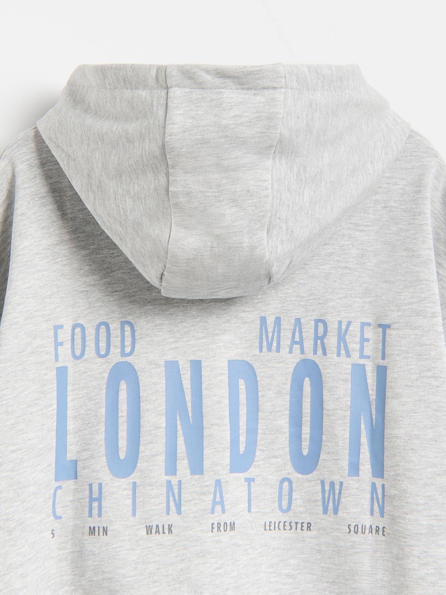 Grey Cotton Rich Sweatshirt With Print, Light grey, large image number 2