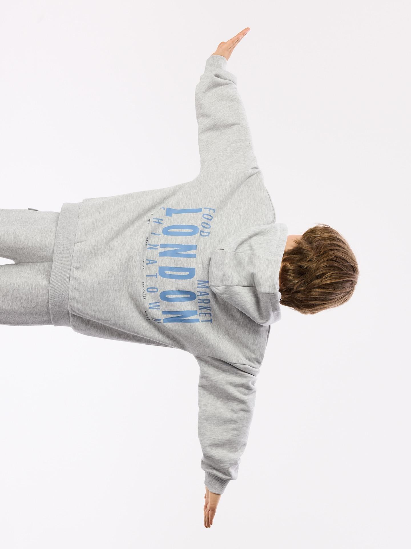 Grey Cotton Rich Sweatshirt With Print, Light grey, large image number 5