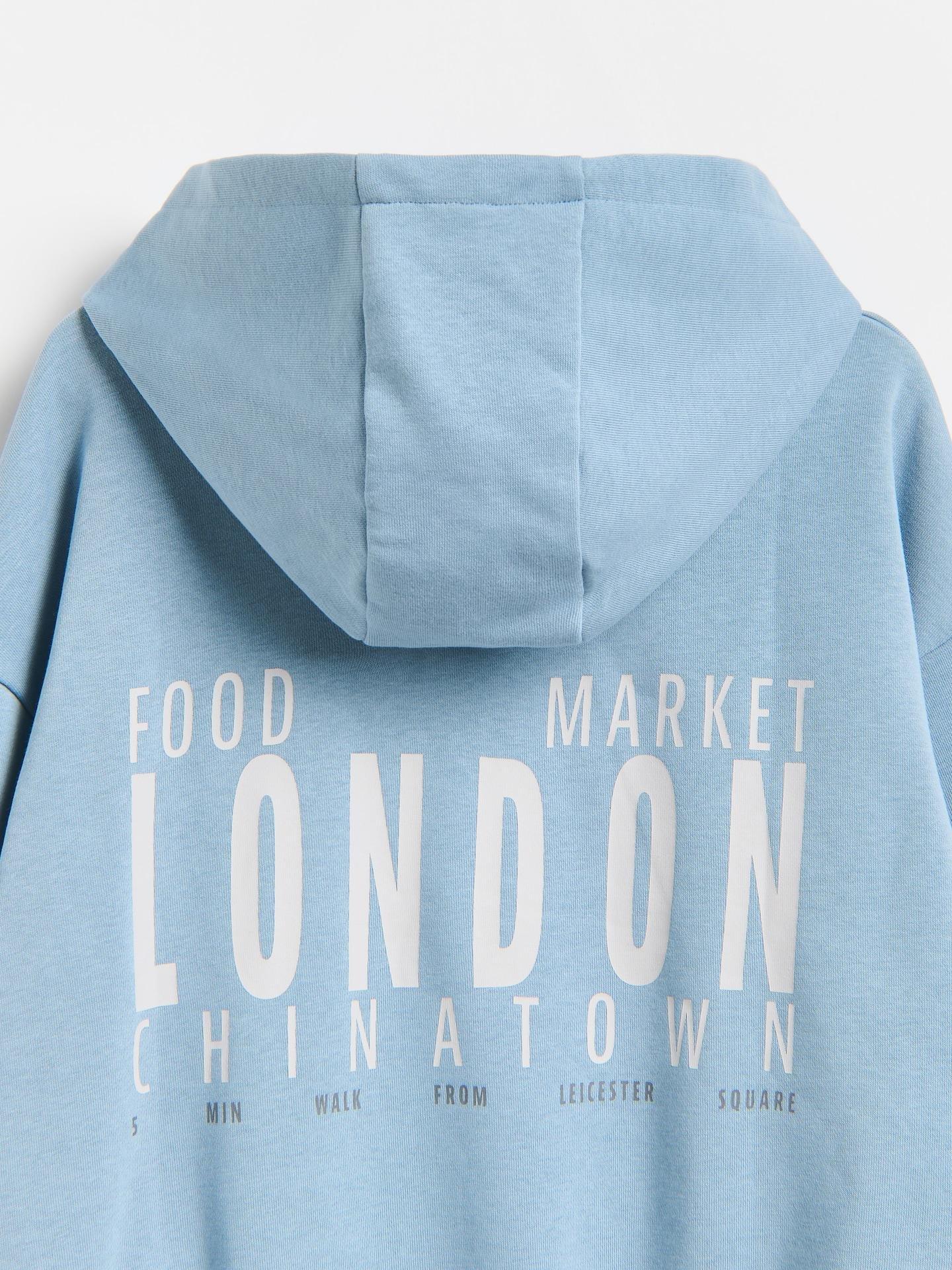 Blue Cotton Rich Sweatshirt With Print, Blue, medium