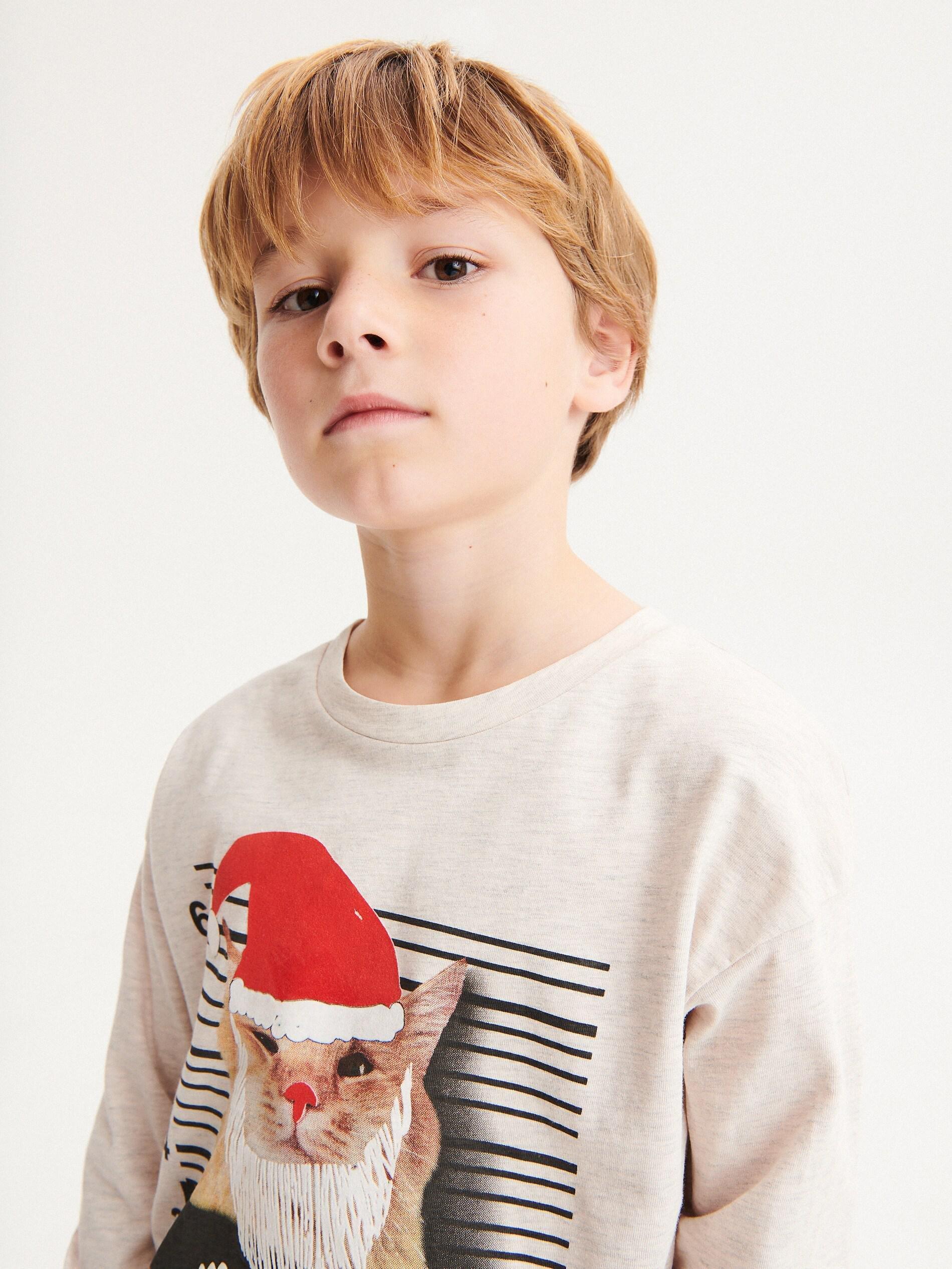 Cream Christmas Long Sleeve T-Shirt, , large image number 0