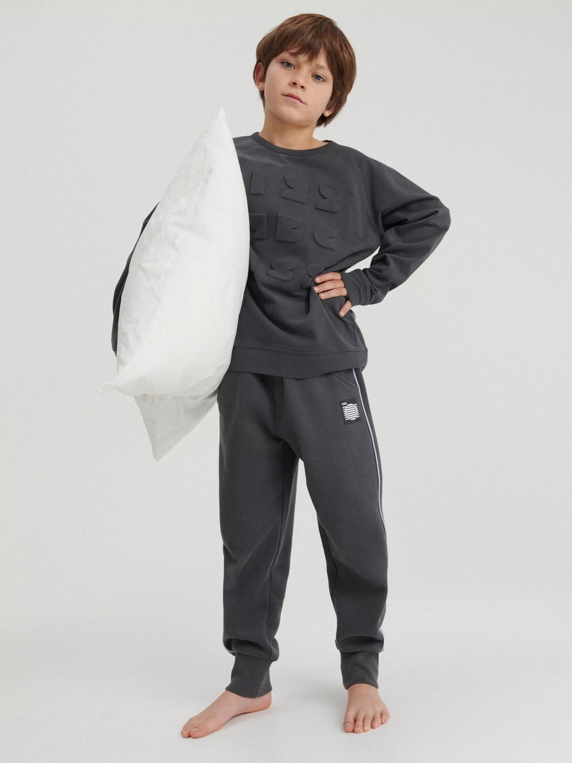 Dark Grey Sweatshirt Joggers With Pockets, Kids Boy, , large image number 0