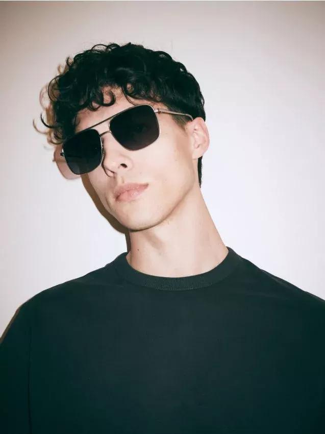 silver Aviator sunglasses, Silver, large image number 0