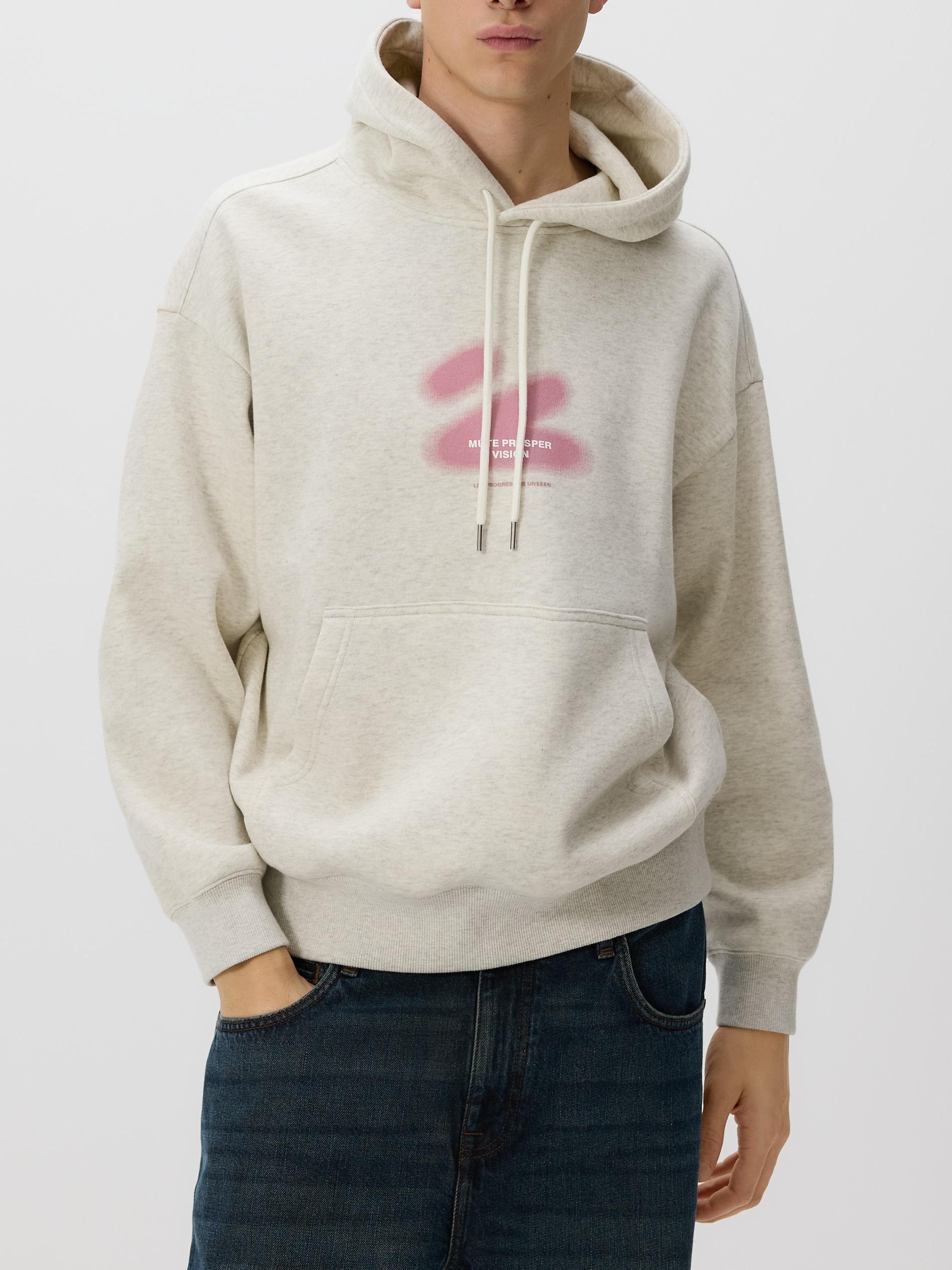 Grey Printed Sweatshirt, Light grey, medium