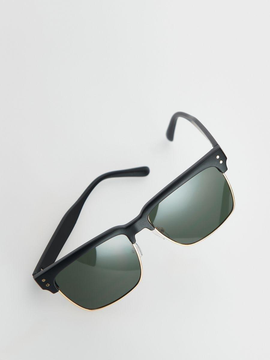 Black Retro Sunglasses, Black, large image number 3