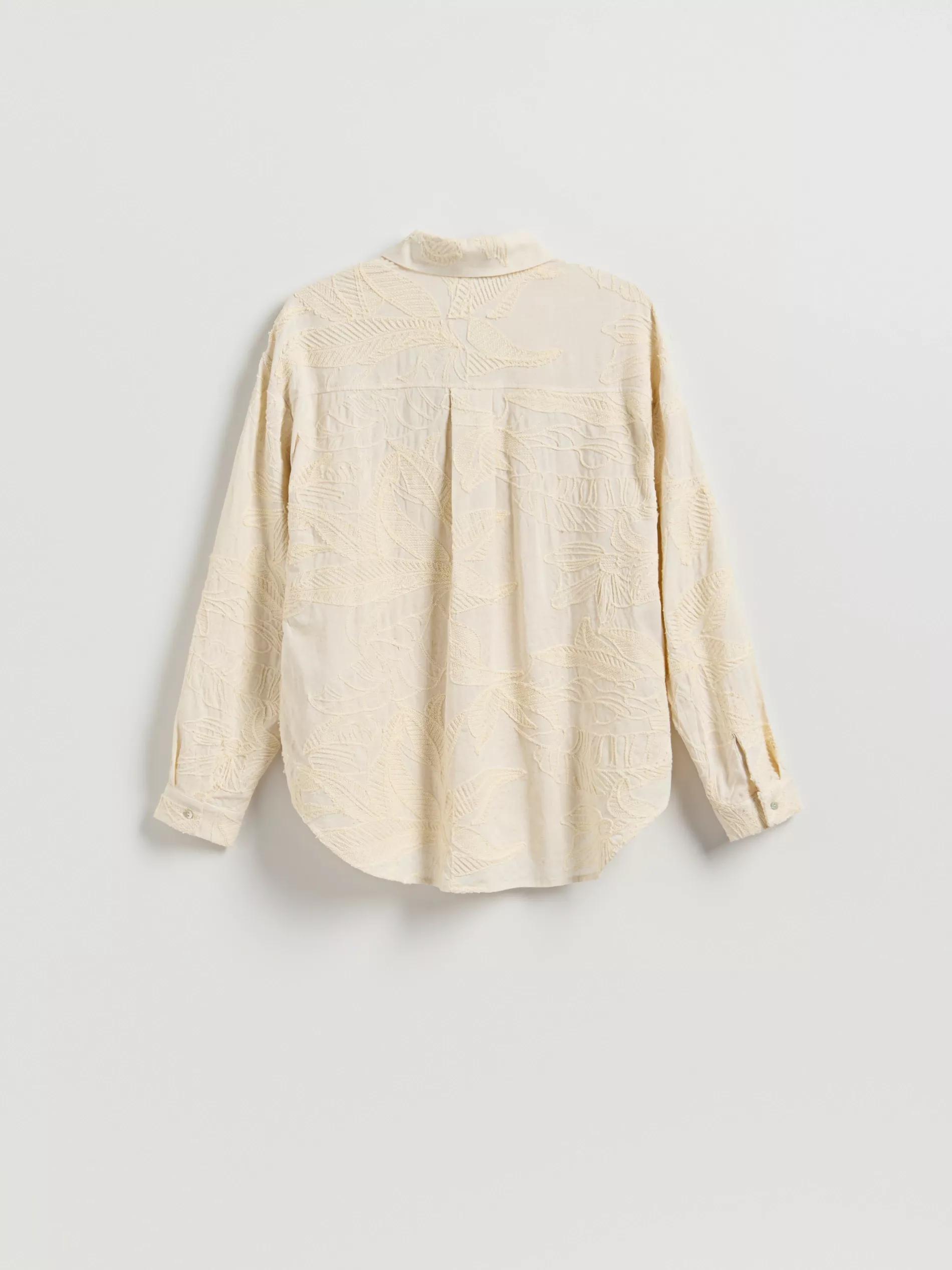 Beige Embroidered Patterned Shirt, Beige, large image number 5