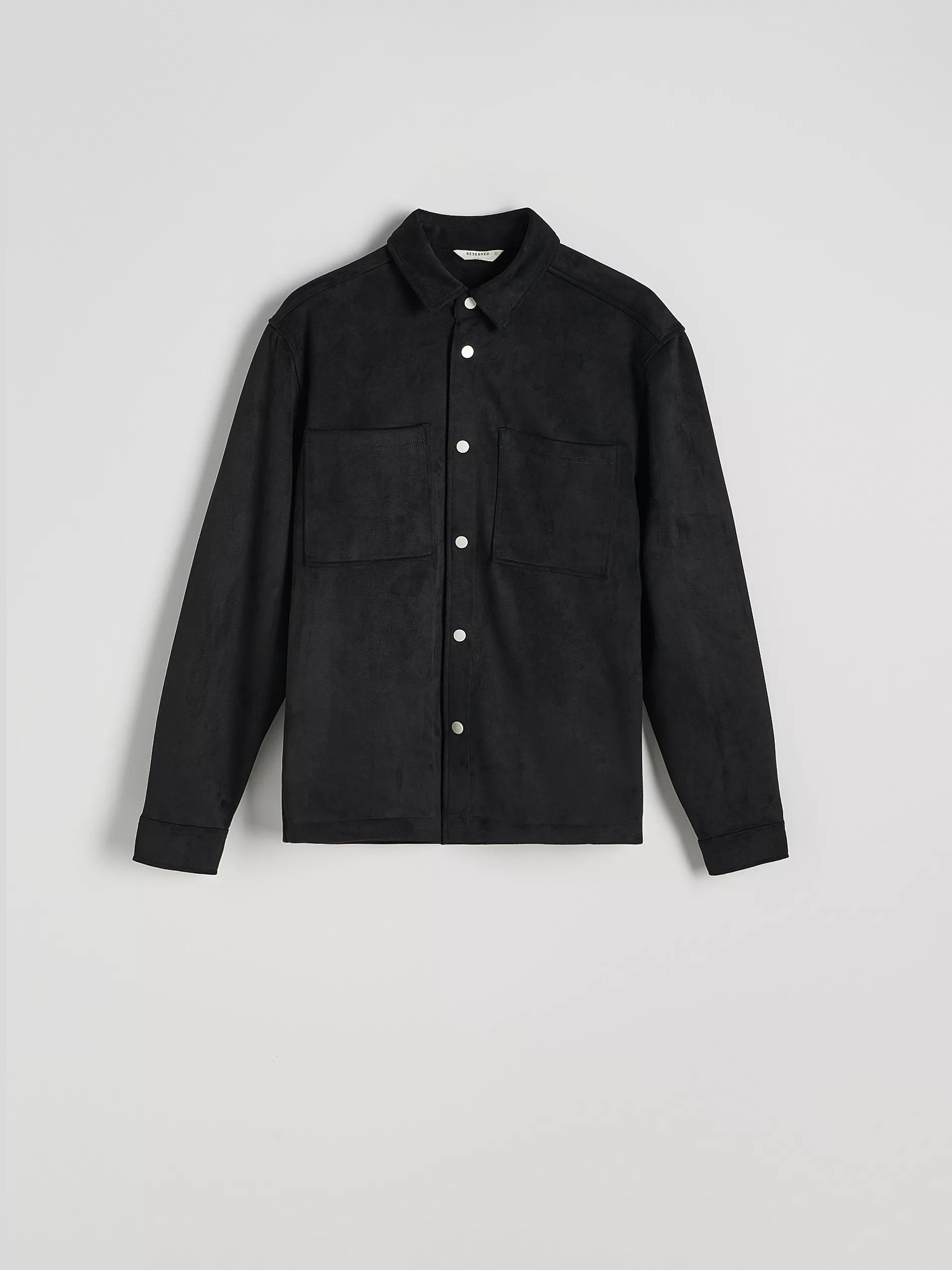 Black Shirt Jacket With Collar, , large image number 9