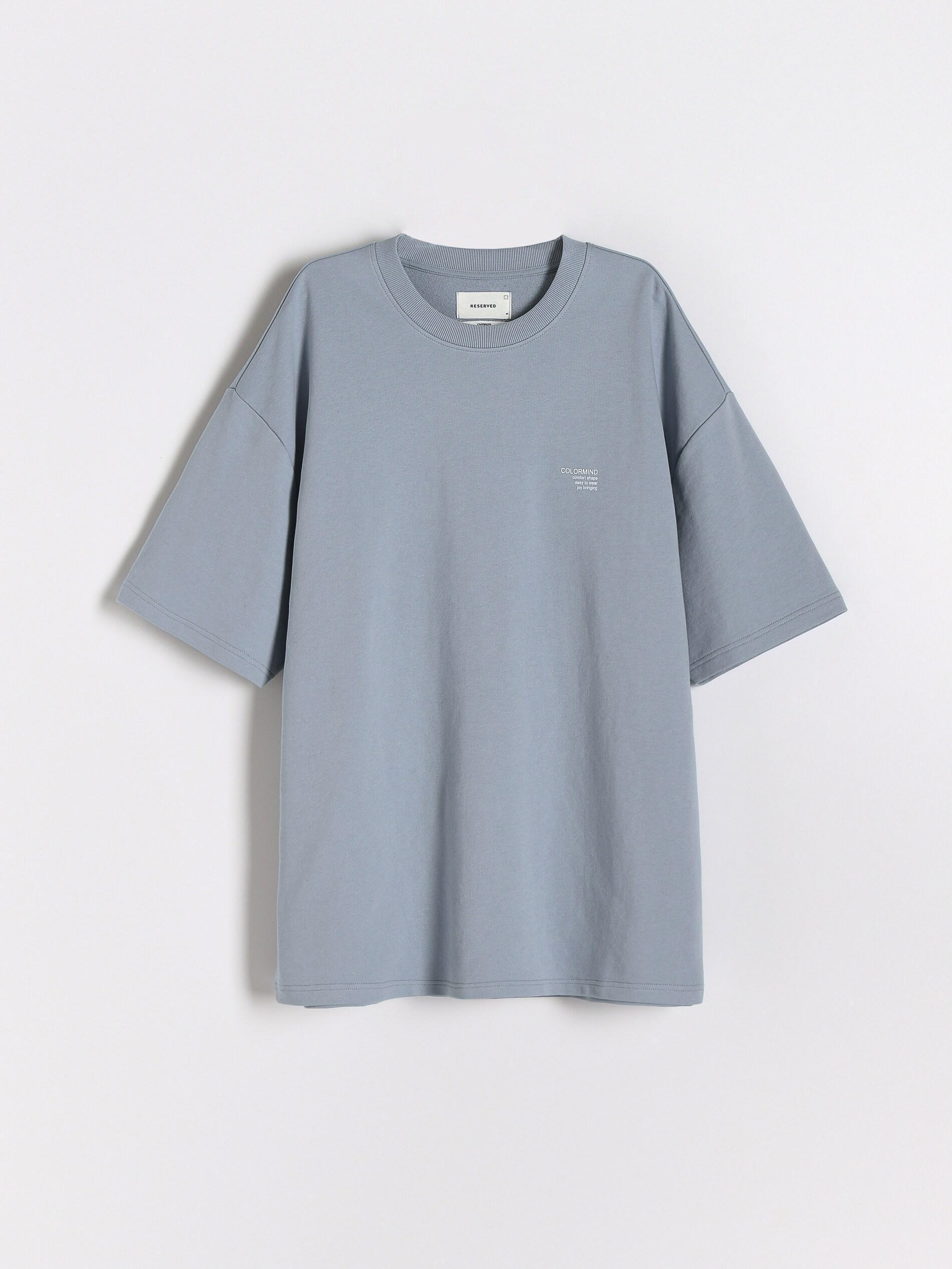 Blue Oversized T-Shirt With Minimalist Print, , large image number 3