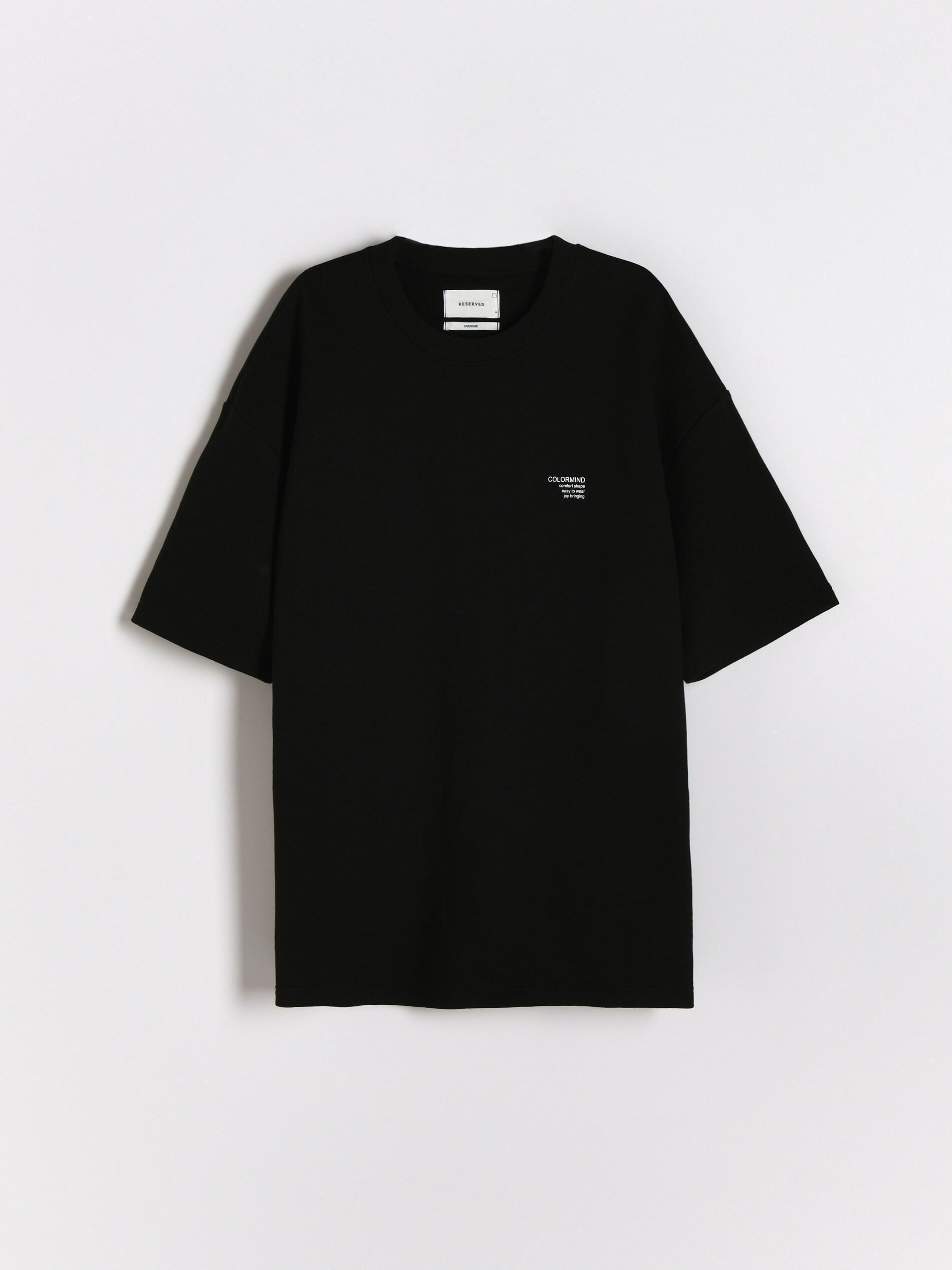 Black Oversized T-Shirt With Minimalist Print, , large image number 2
