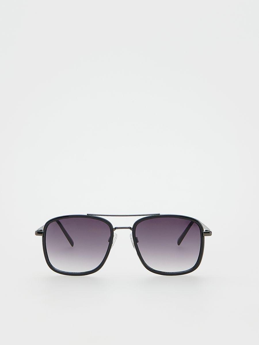 Black Aviator Sunglasses, Black, large image number 1