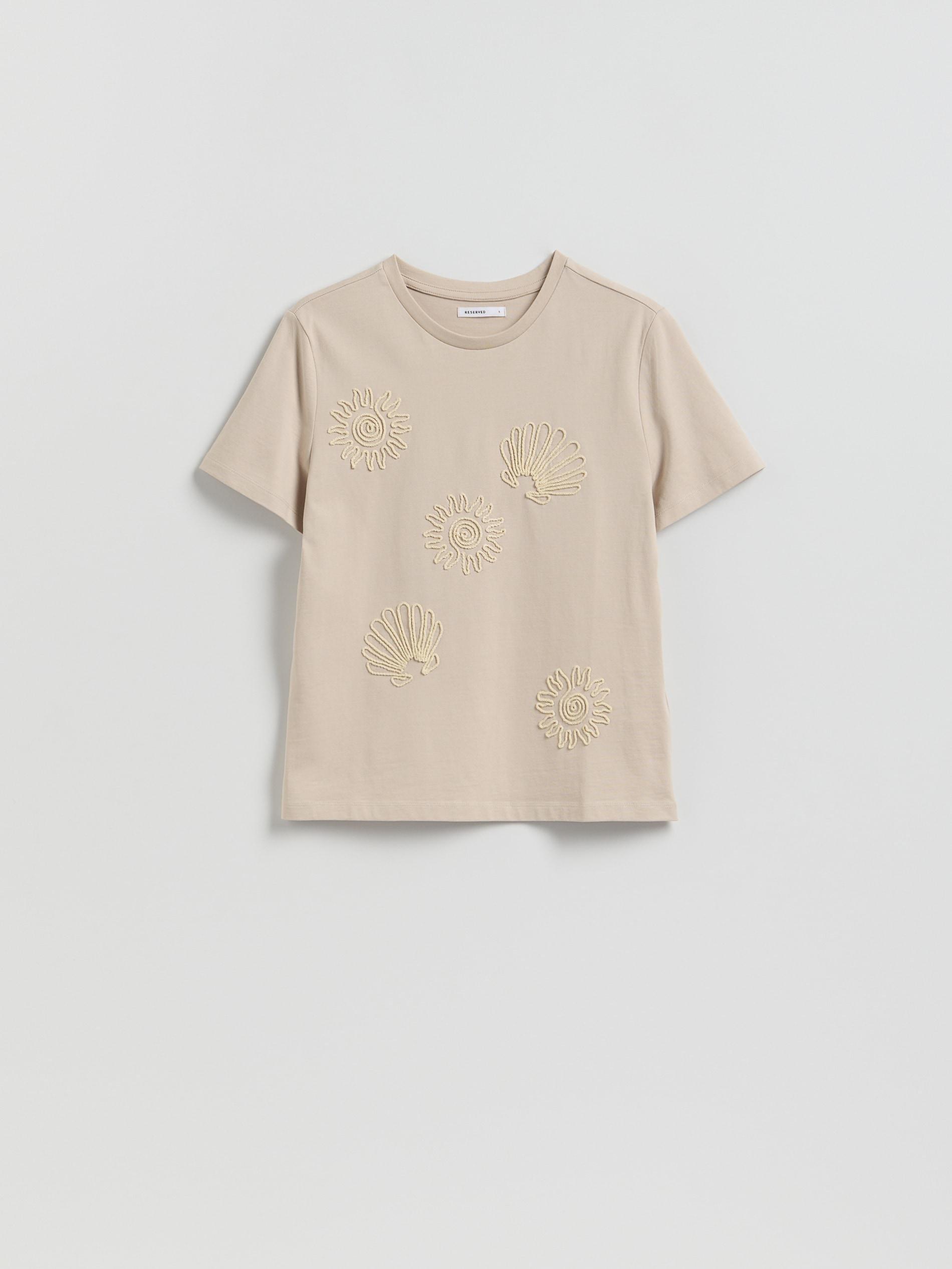 Beige T-Shirt With Applique, Ivory, large image number 3