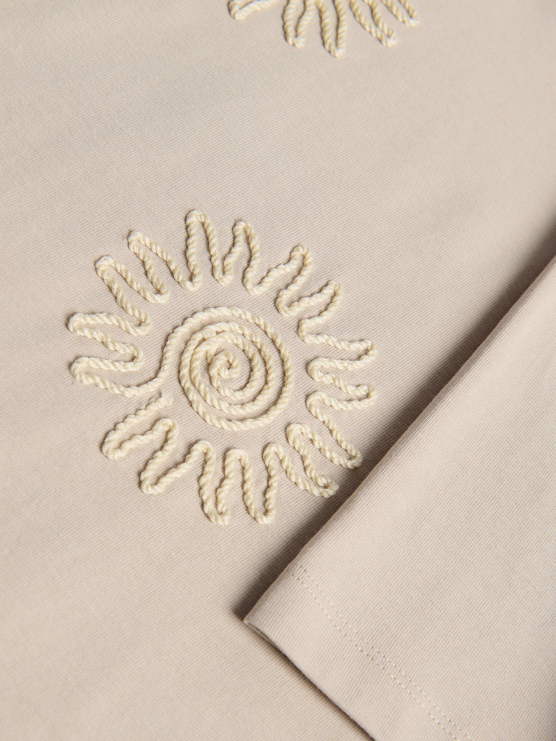 Beige T-Shirt With Applique, Ivory, large image number 4