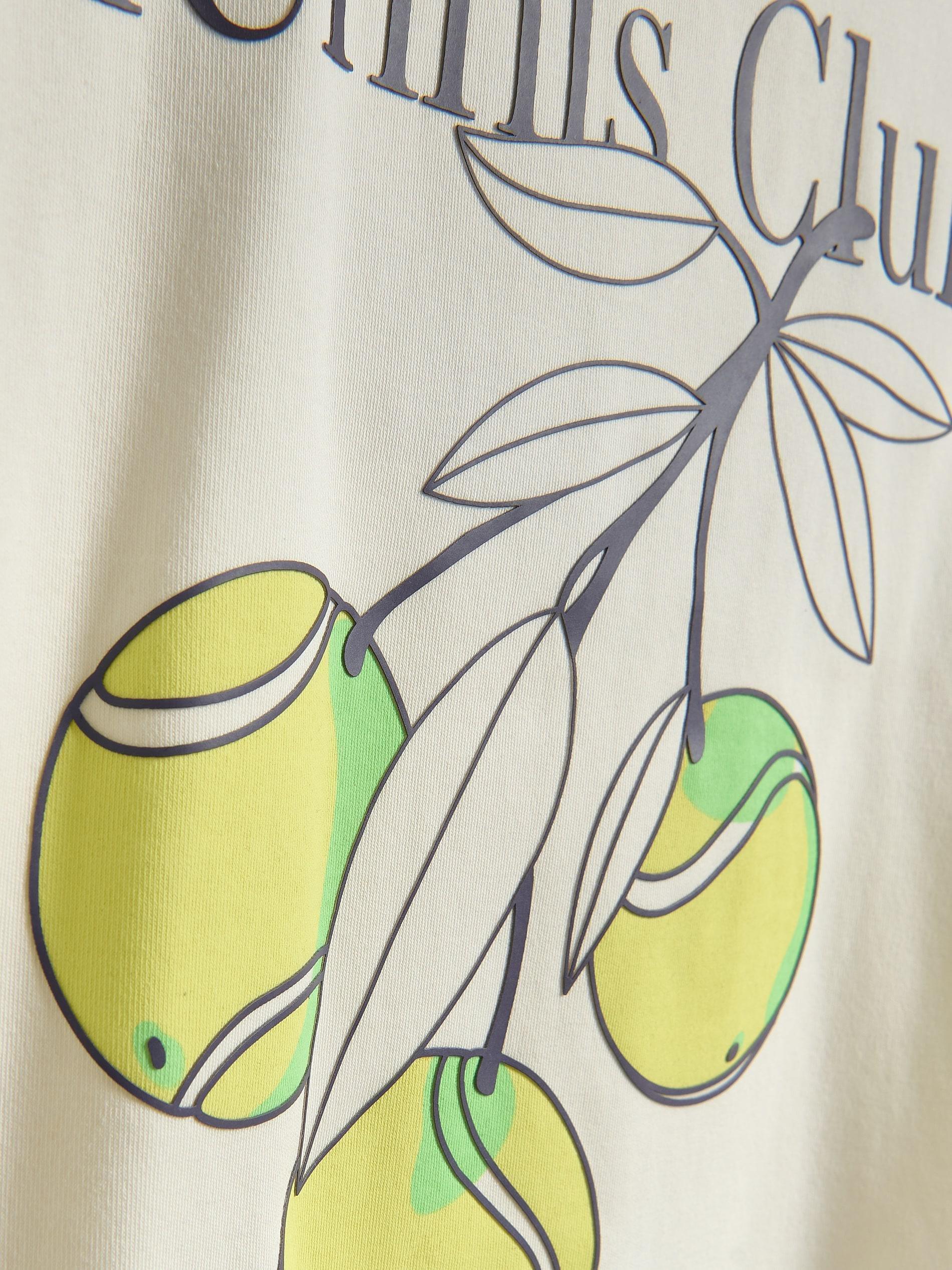 Cream Loose T-Shirt With Print, Ivory, large image number 4