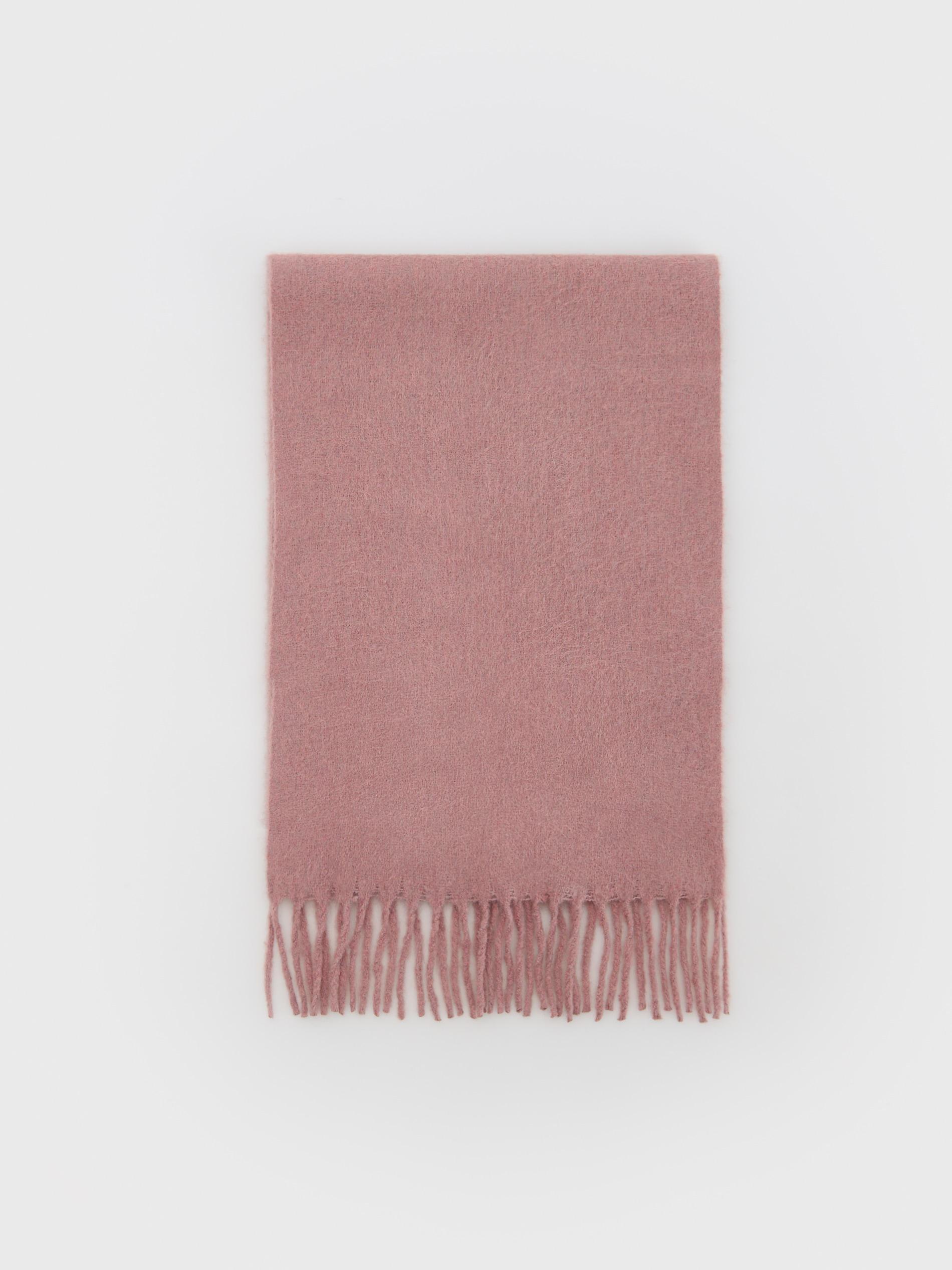 Pink Plain Scarf With Fringes, Pink, large image number 0