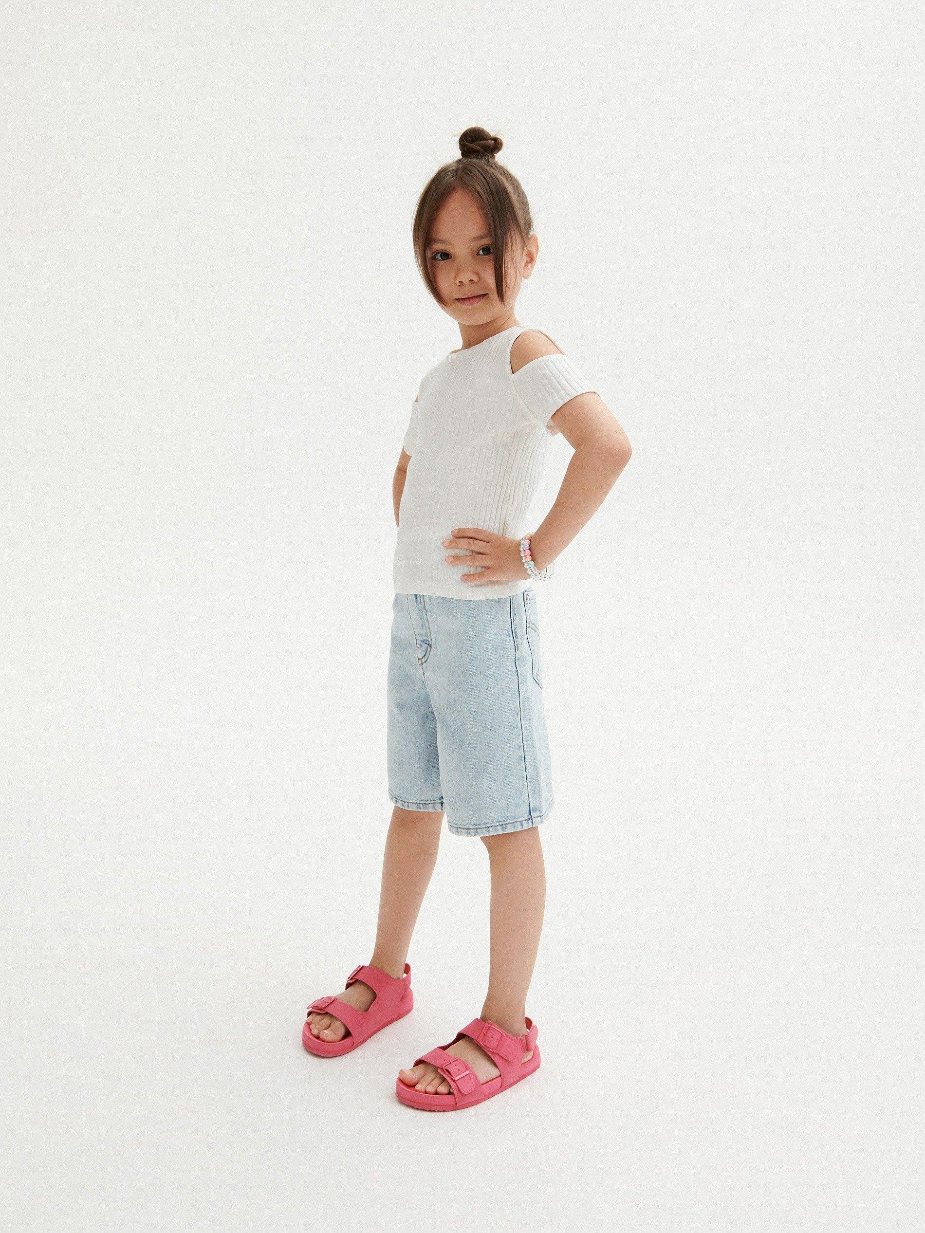 Ivory Open Back T-Shirt, Kids Girls, , large image number 0