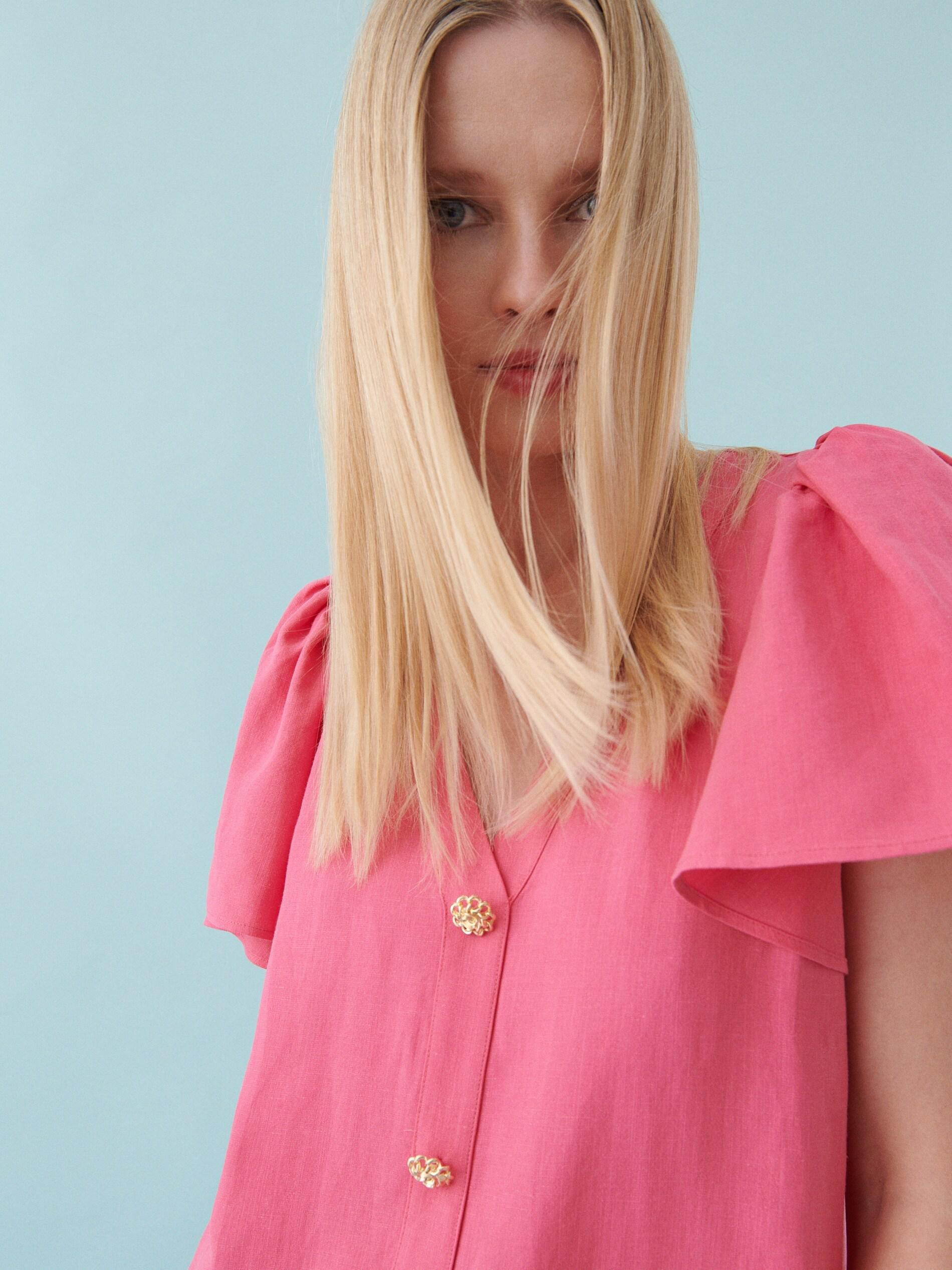 Pink Dress With Linen, , large image number 2