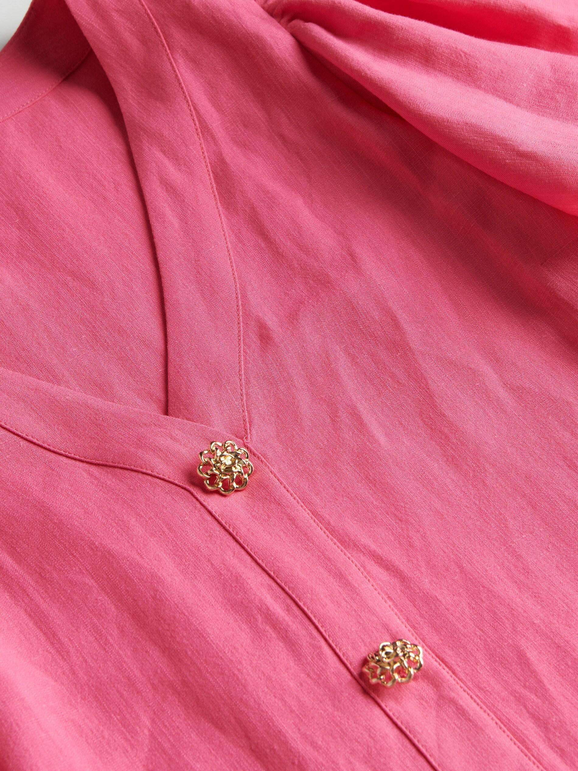Pink Dress With Linen, , large image number 4