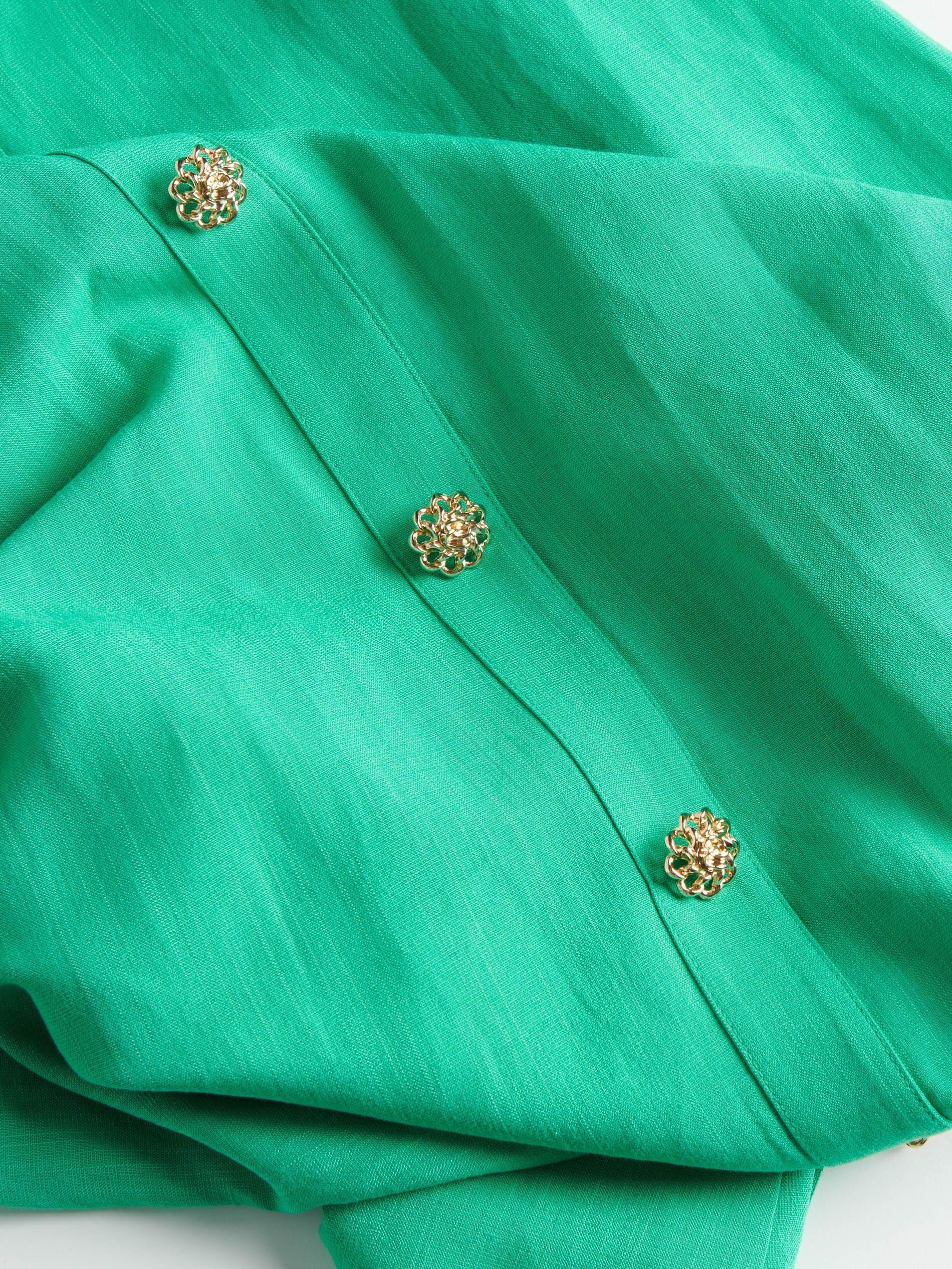 Reserved - Green Dress With Linen
