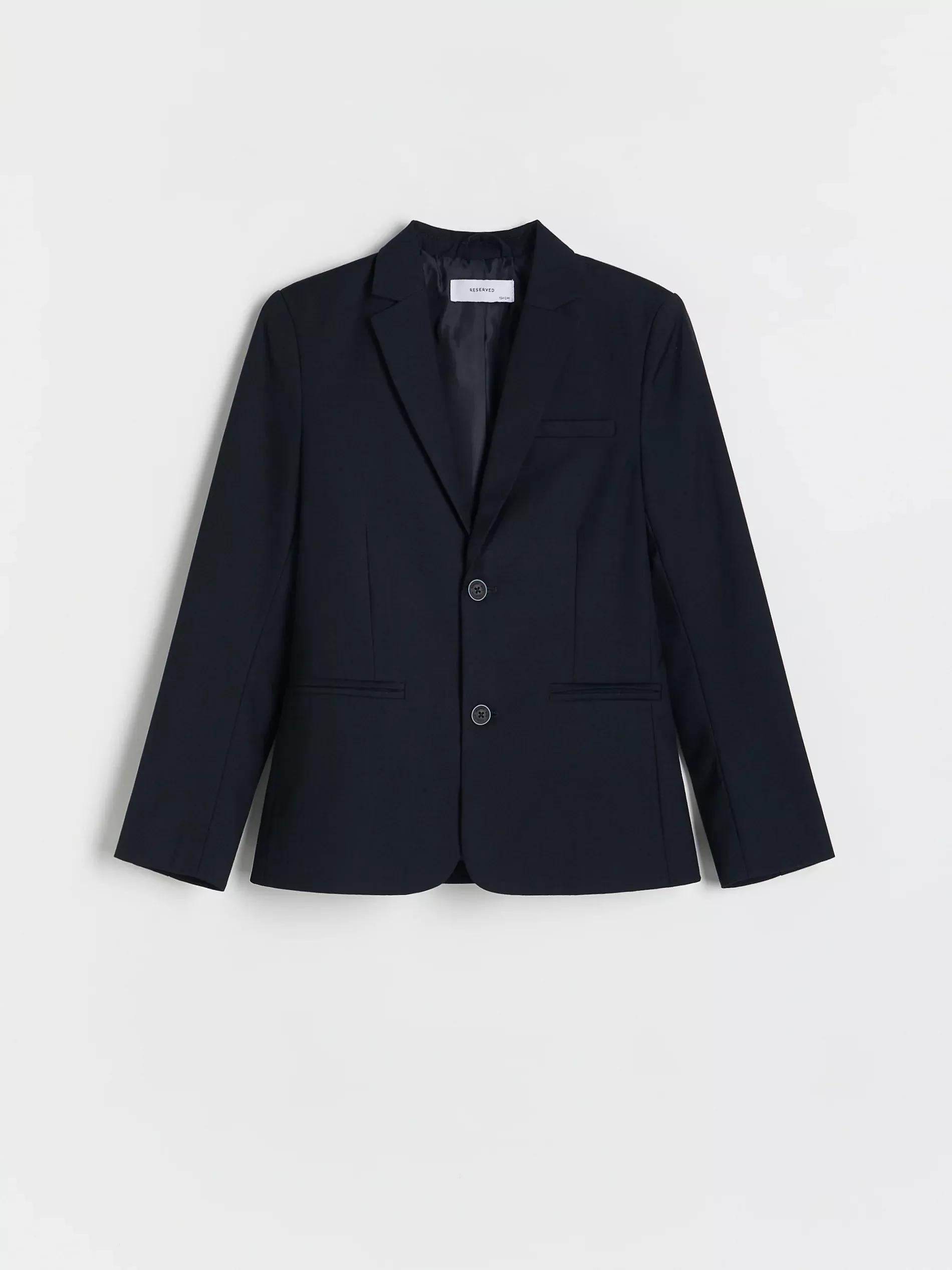 Navy Blended Buttoned Blazer, Kids Boys, , large image number 2