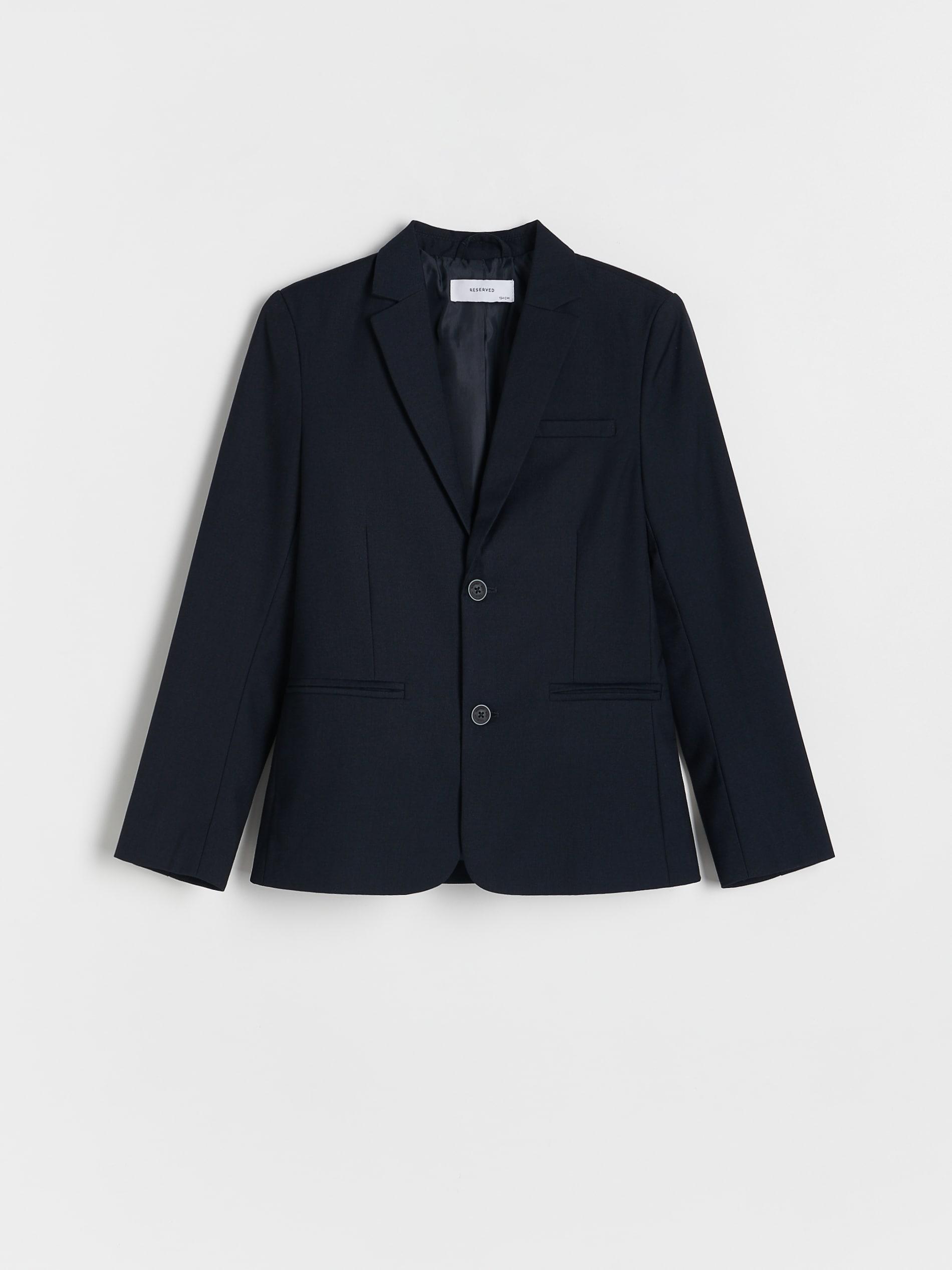 Navy Blended Buttoned Blazer, Kids Boys, , large image number 3