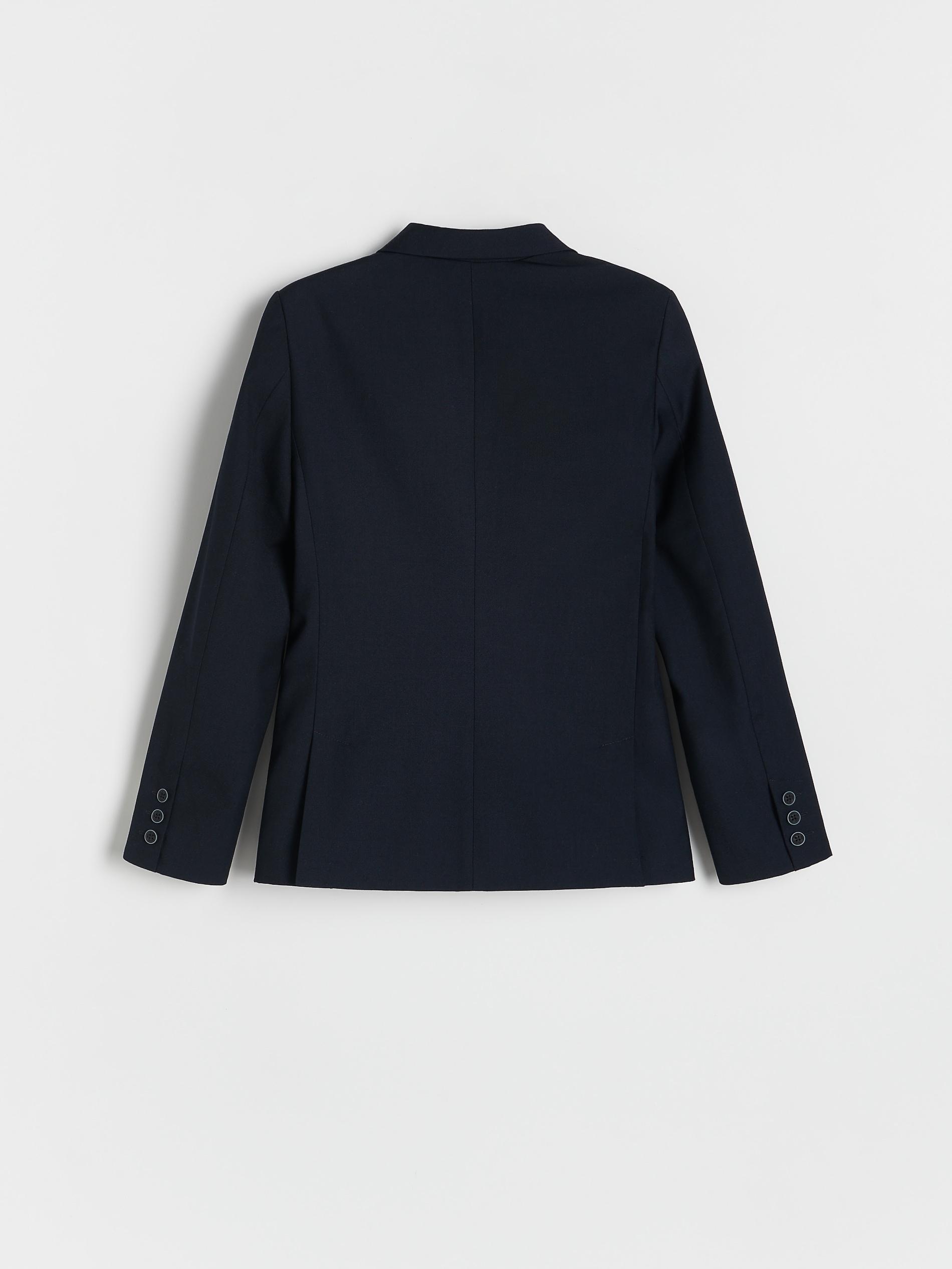 Navy Blended Buttoned Blazer, Kids Boys, , large image number 5