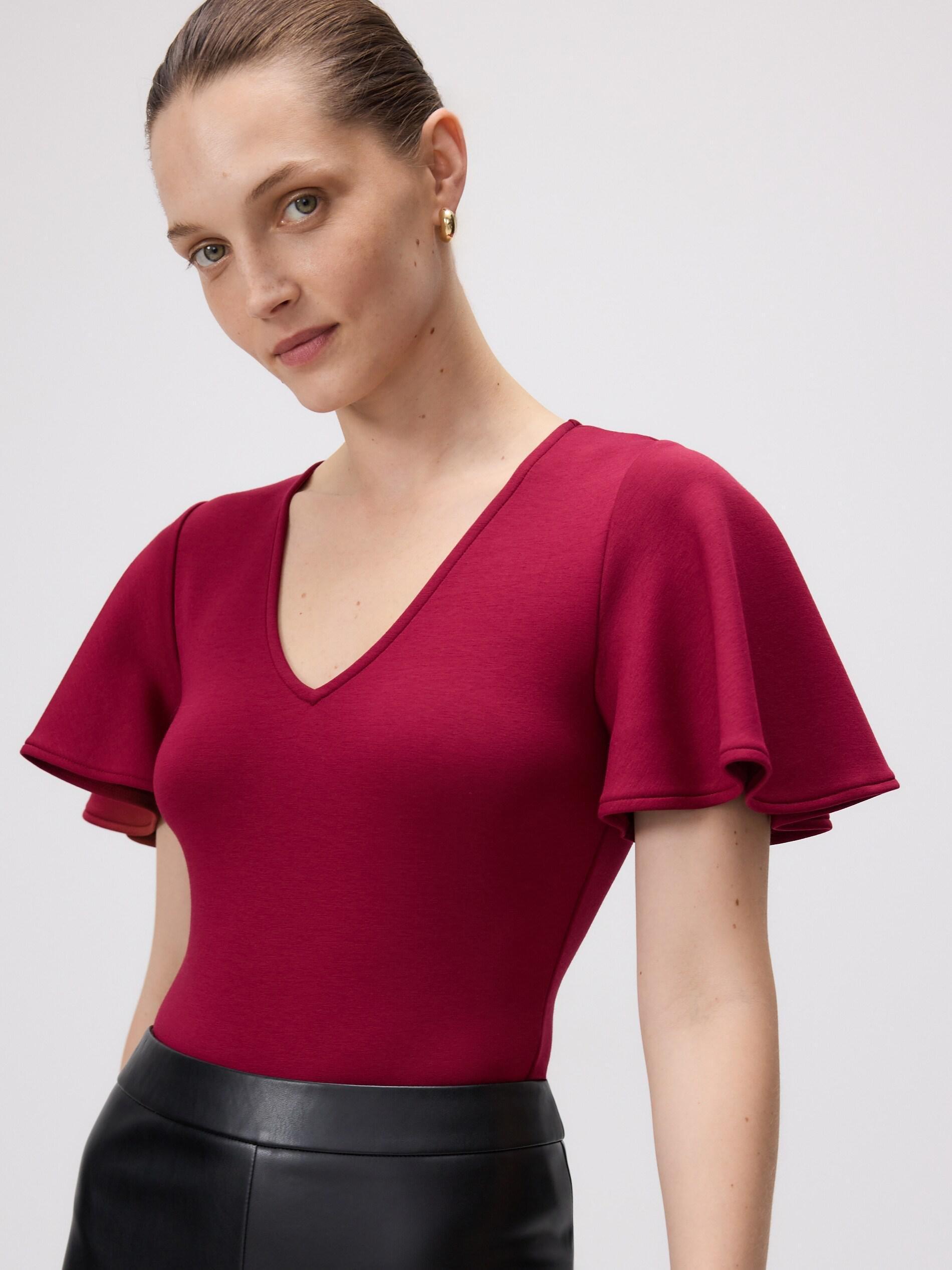 Maroon Ladies` Blouse Body, Burgundy, large image number 0