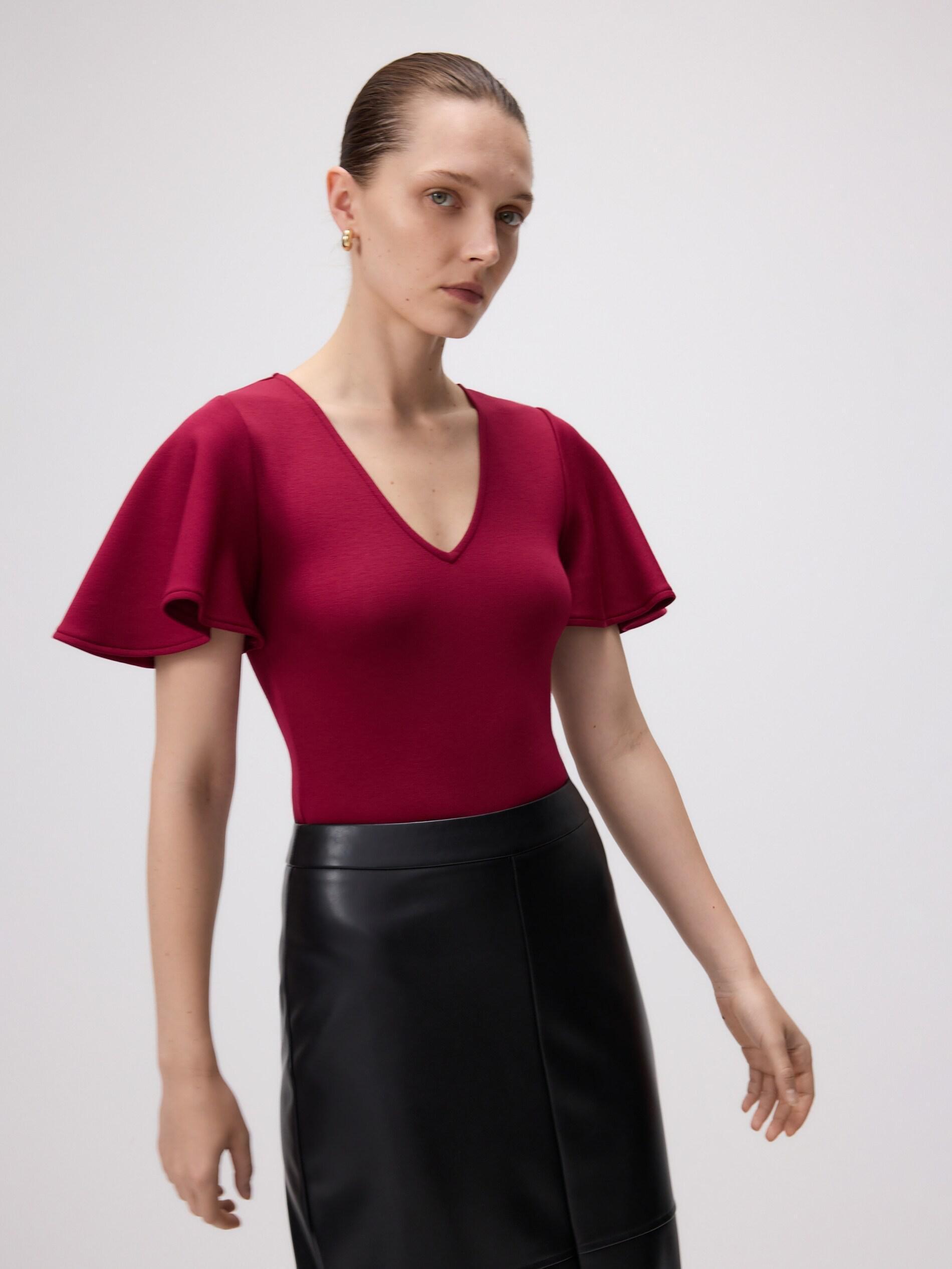 Maroon Ladies` Blouse Body, Burgundy, large image number 2