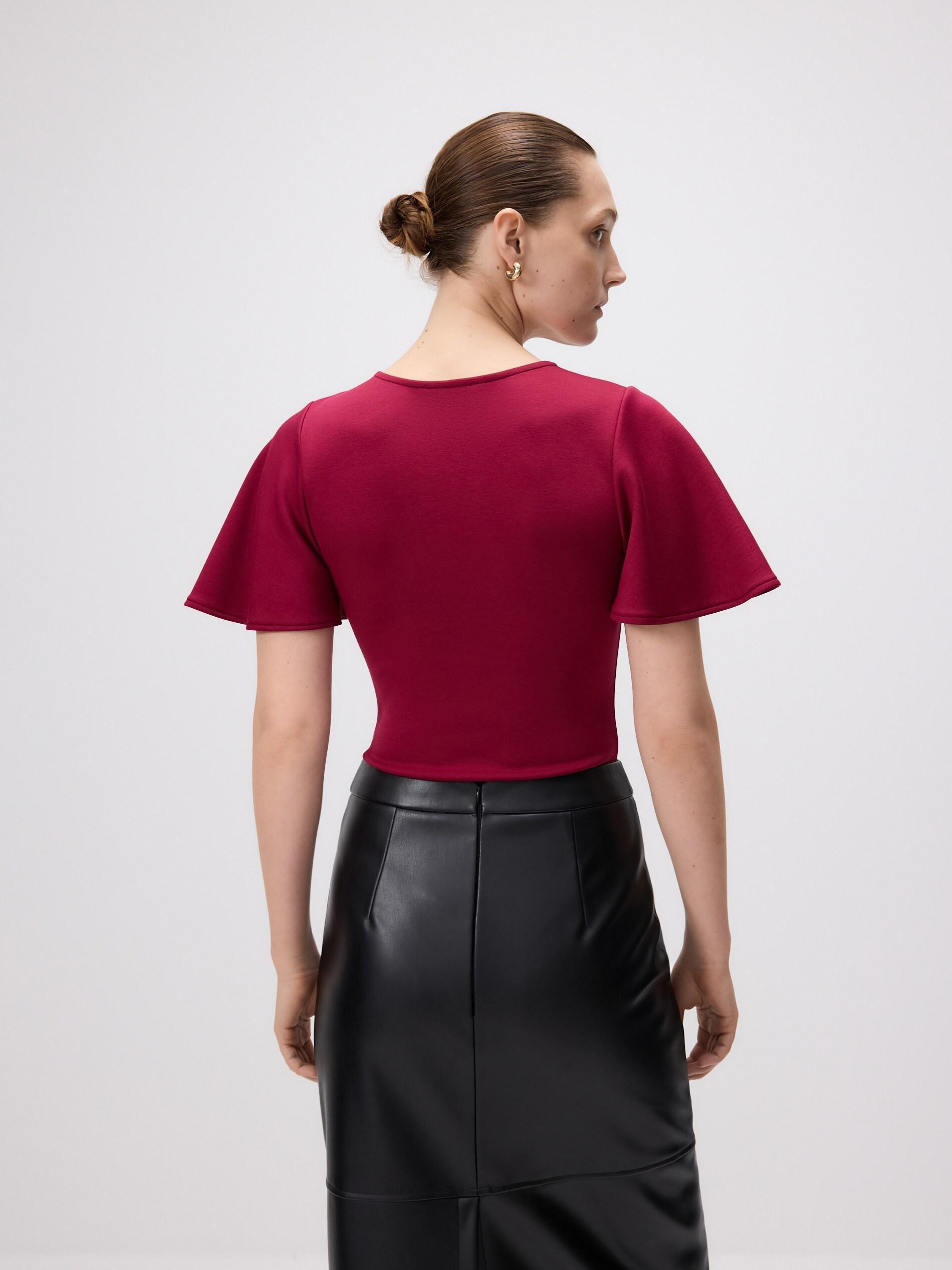 Maroon Ladies` Blouse Body, Burgundy, large image number 3