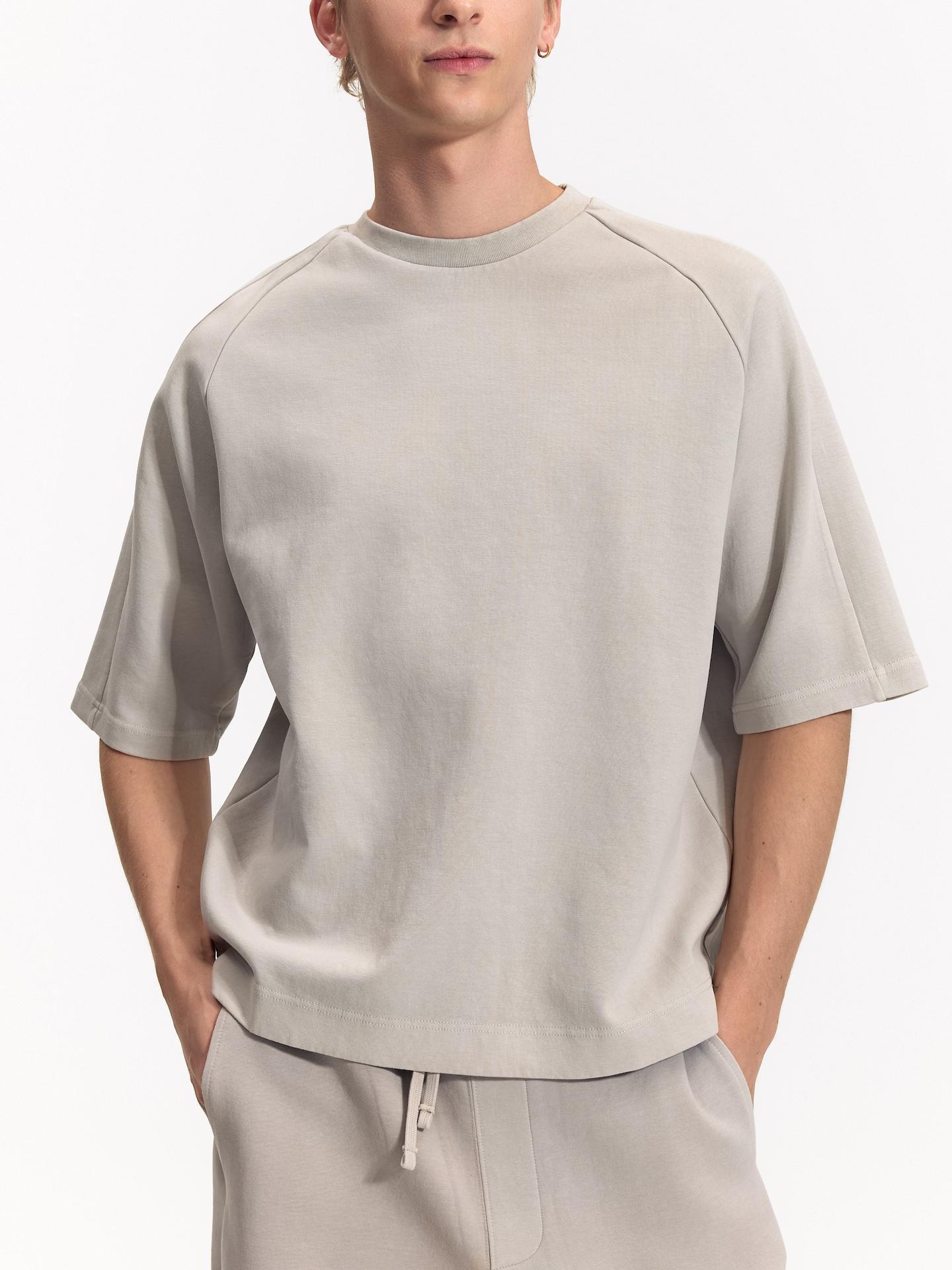 Grey Short Sleeve Sweatshirt, Light grey, large image number 1