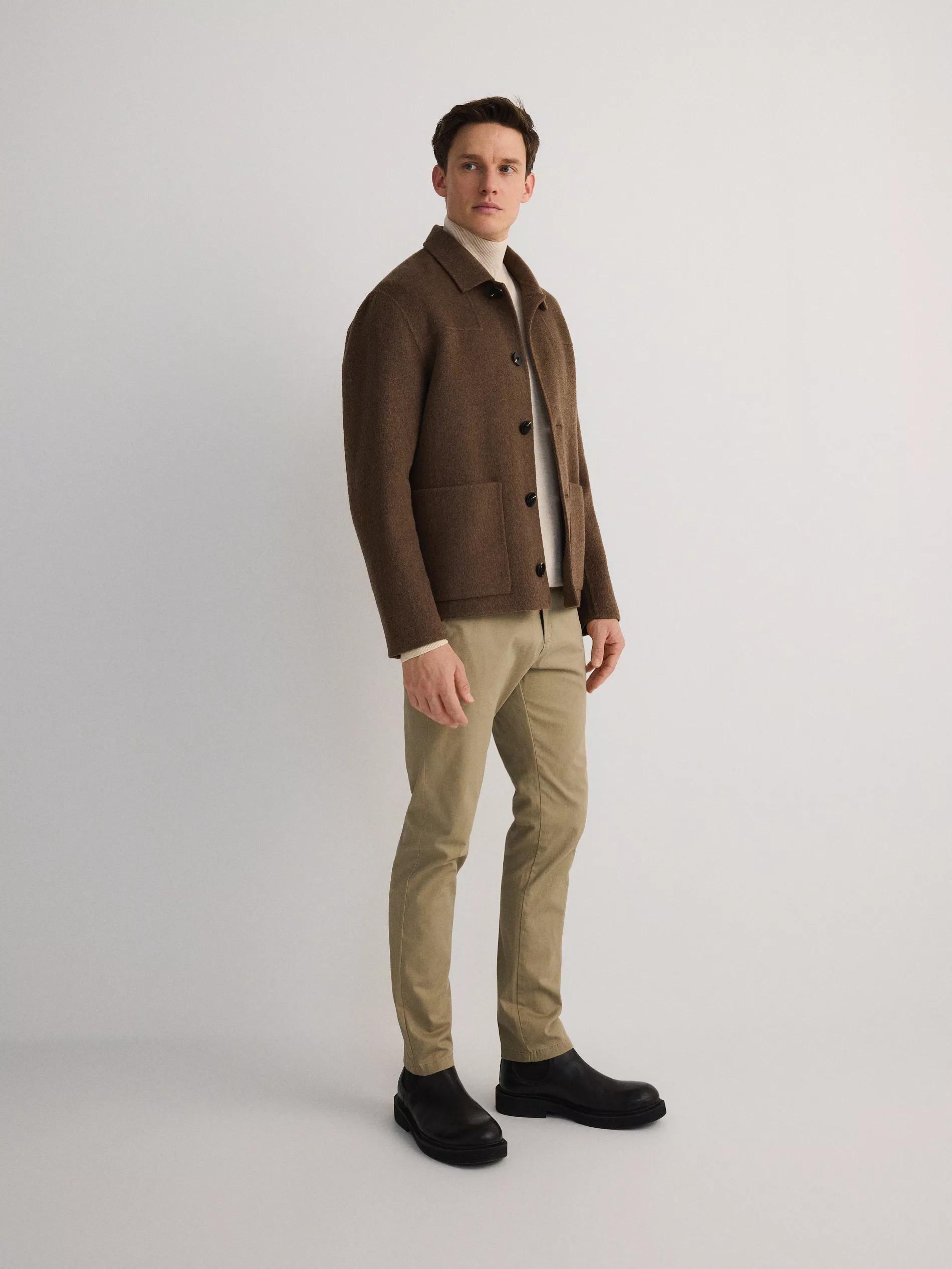 Beige Slim-Fit Chino Pants With A High Cotton Content, , large image number 2