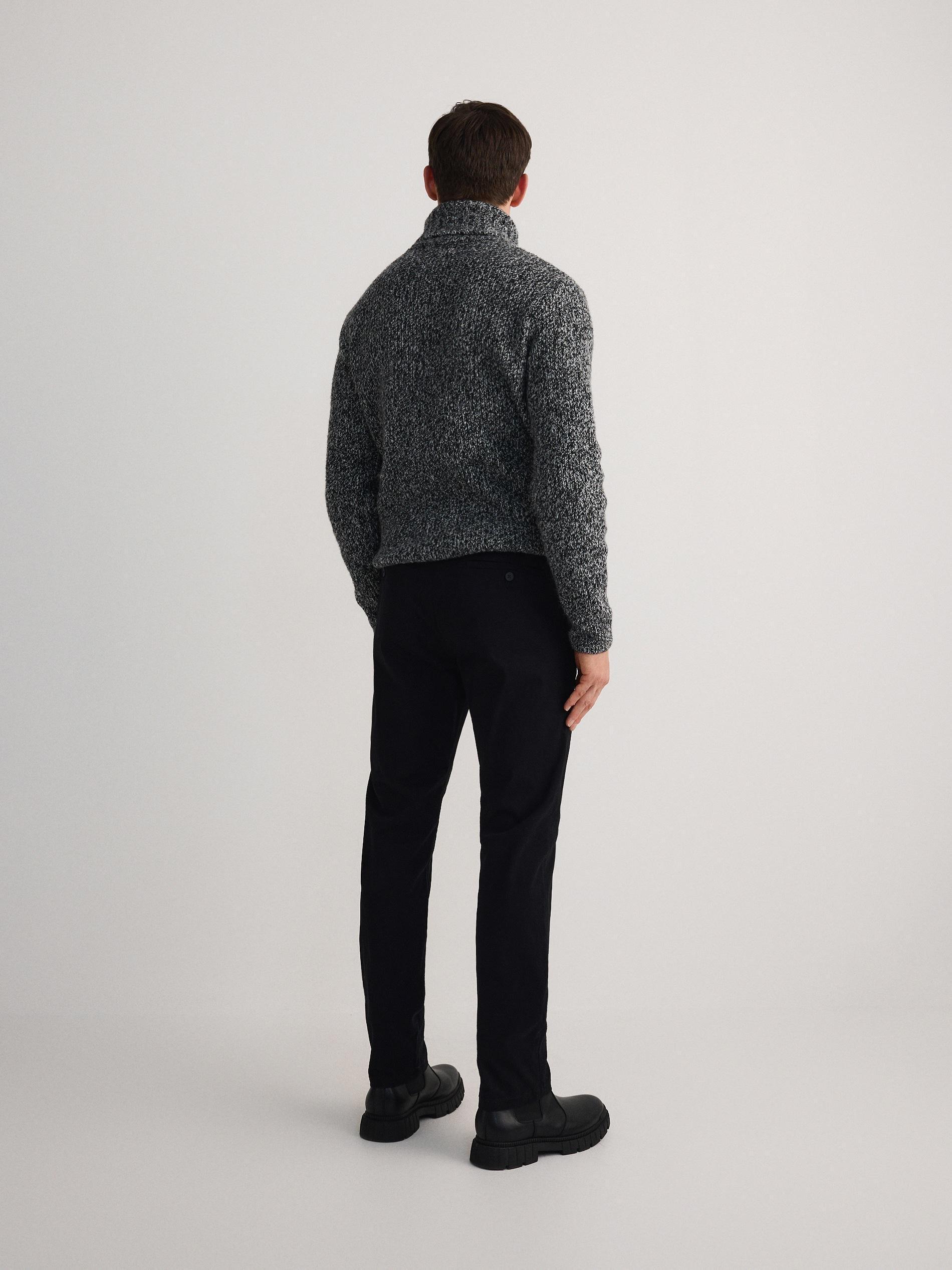 Black Chino Slim Cotton Rich Trousers, Black, large image number 3