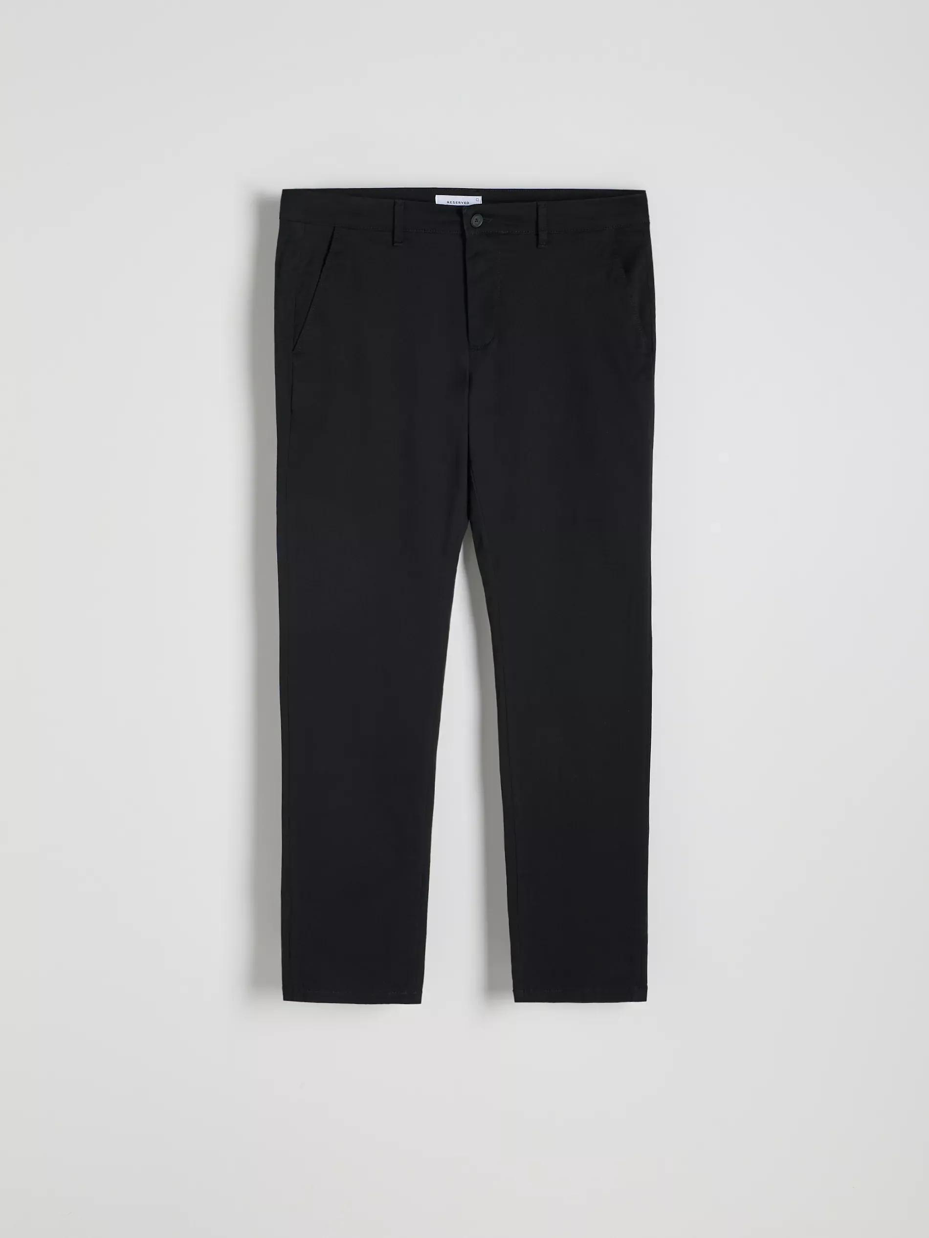 Black Chino Slim Cotton Rich Trousers, Black, large image number 4