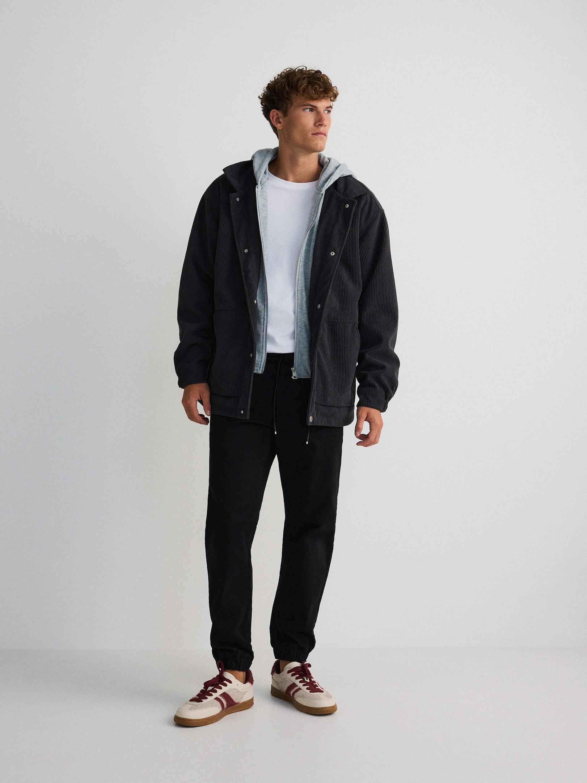 Black Slim Joggers, Black, medium