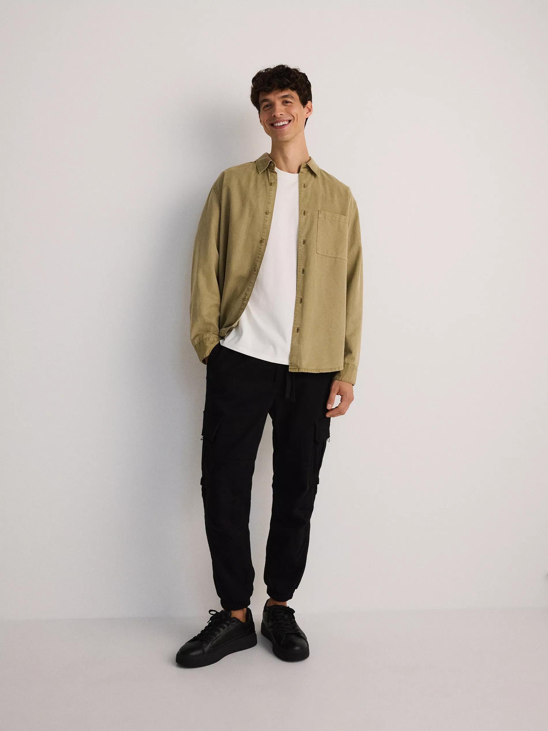 Black Casual Trousers Full Length, , large image number 1