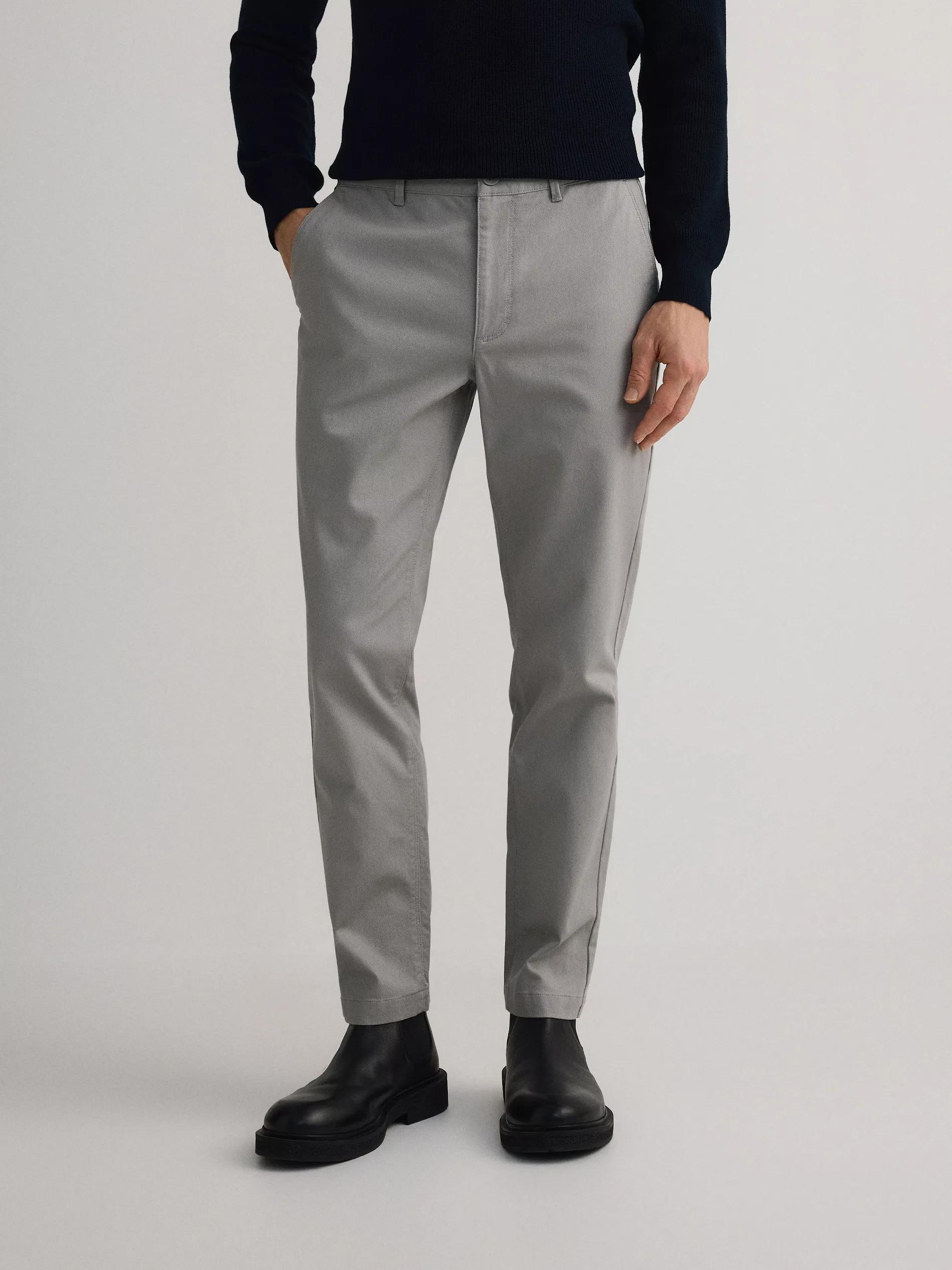 Grey Chino Slim Cotton Rich Trousers, , large image number 0