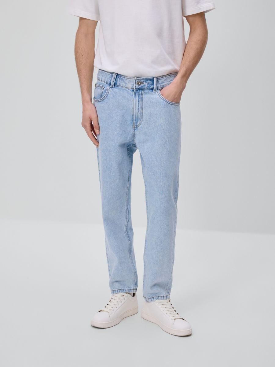 Blue Carrot Jeans With Wash Effect, Blue, medium