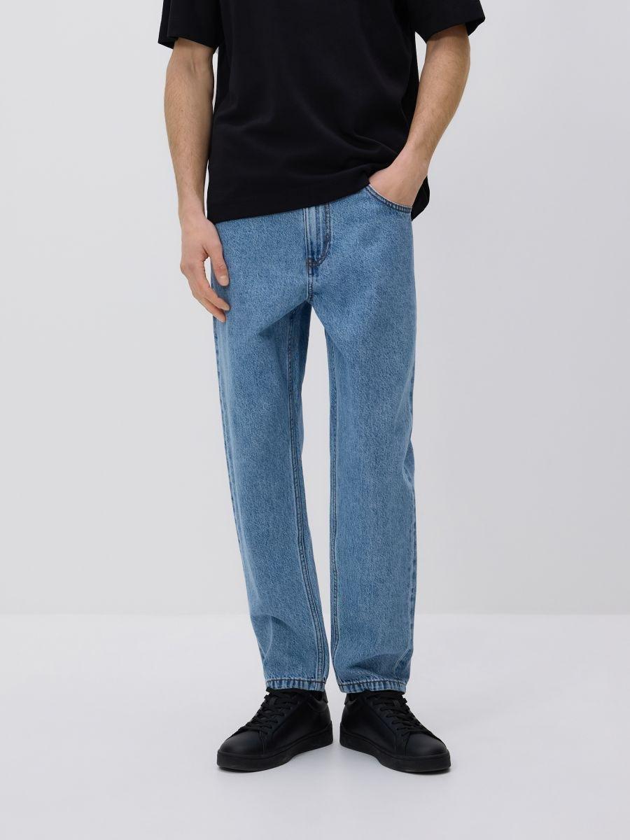 Blue Carrot Jeans With Wash Effect, Blue, large image number 2