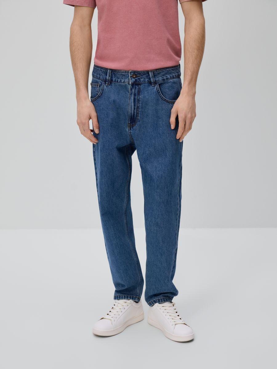 Blue Carrot Jeans With Wash Effect, Blue, large image number 2