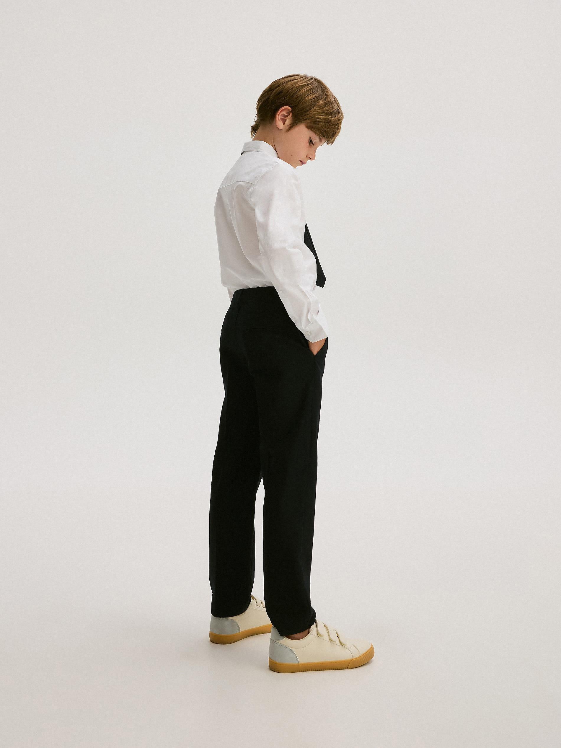 Navy Plain Trousers, Kids Boys, , large image number 5