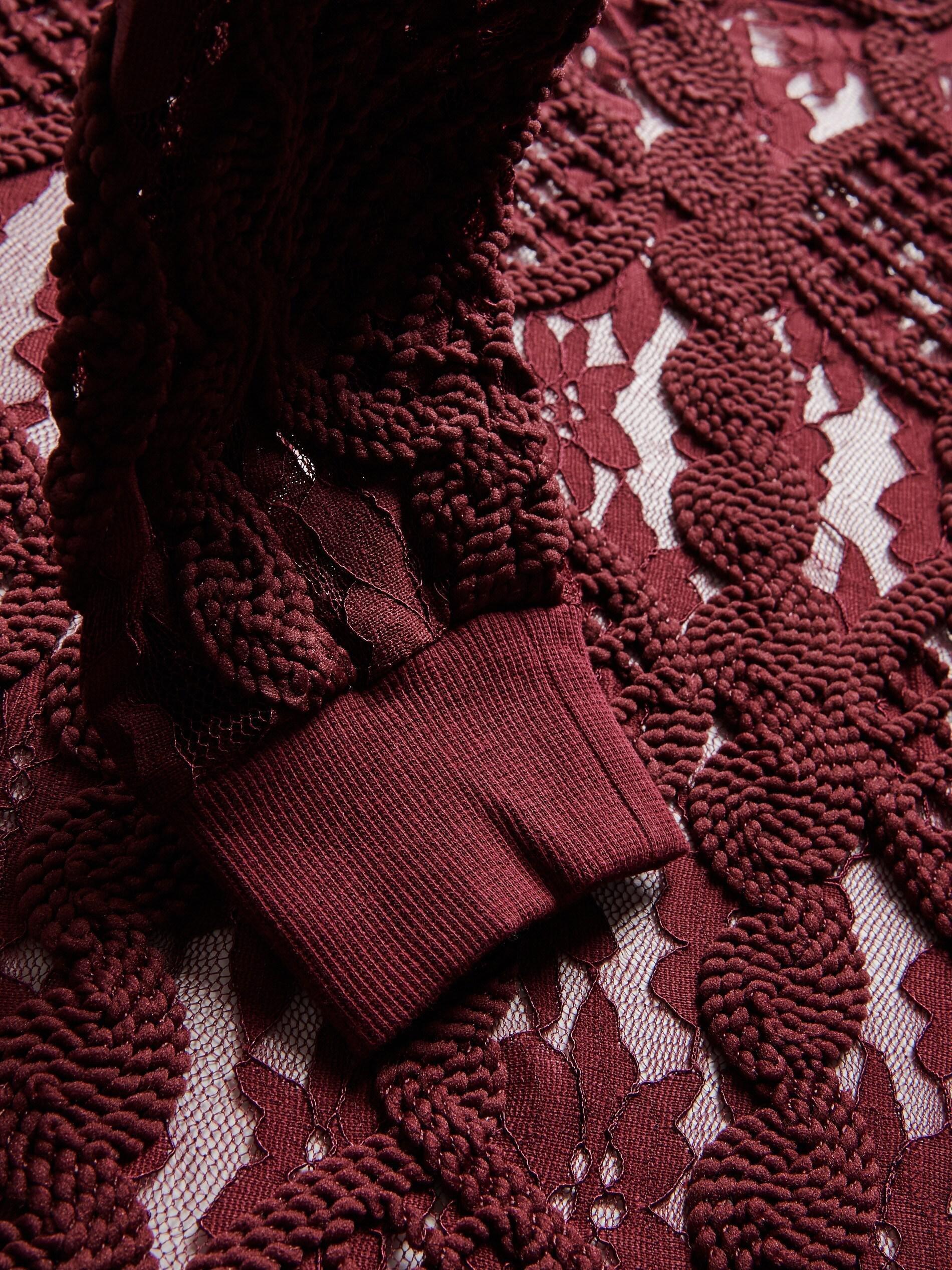 Brown Lace Blouse, Burgundy, large image number 5