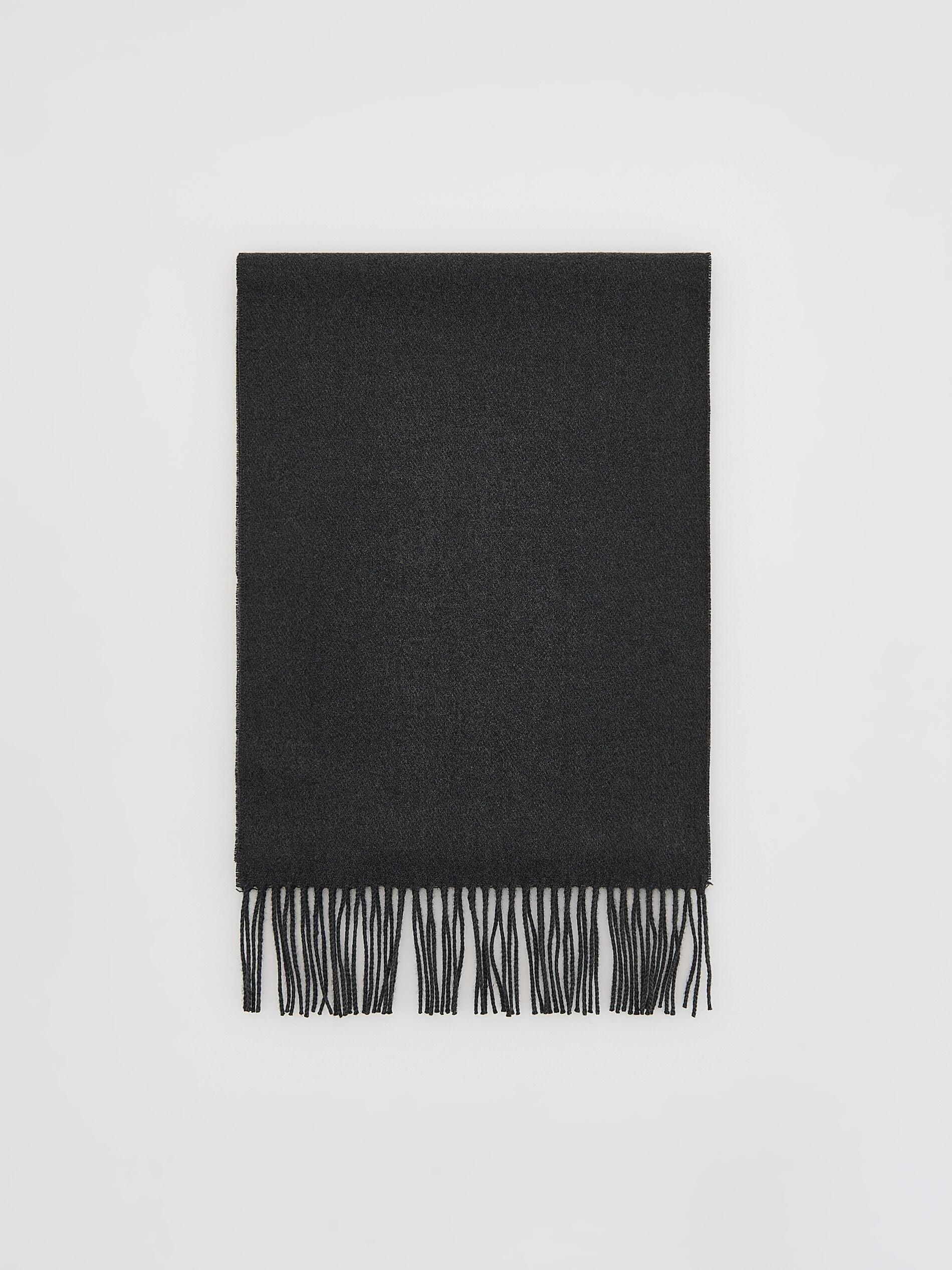 Grey Scarf With Fringes, Grey, medium