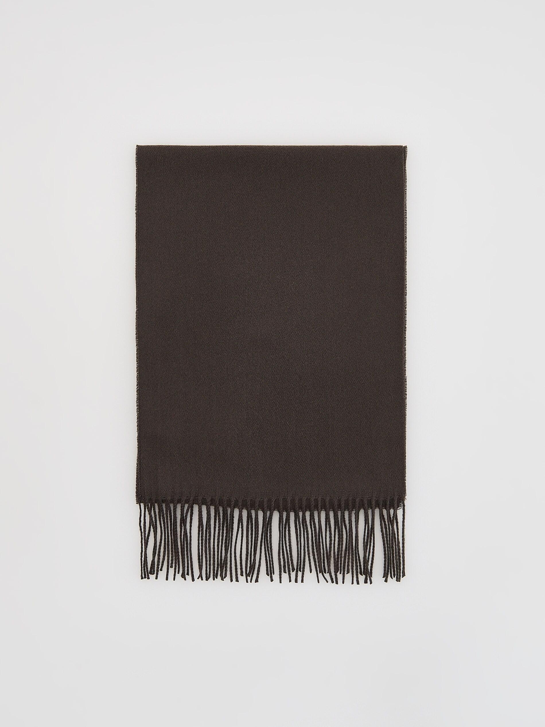 Brown Scarf With Fringes, Brown, large image number 0